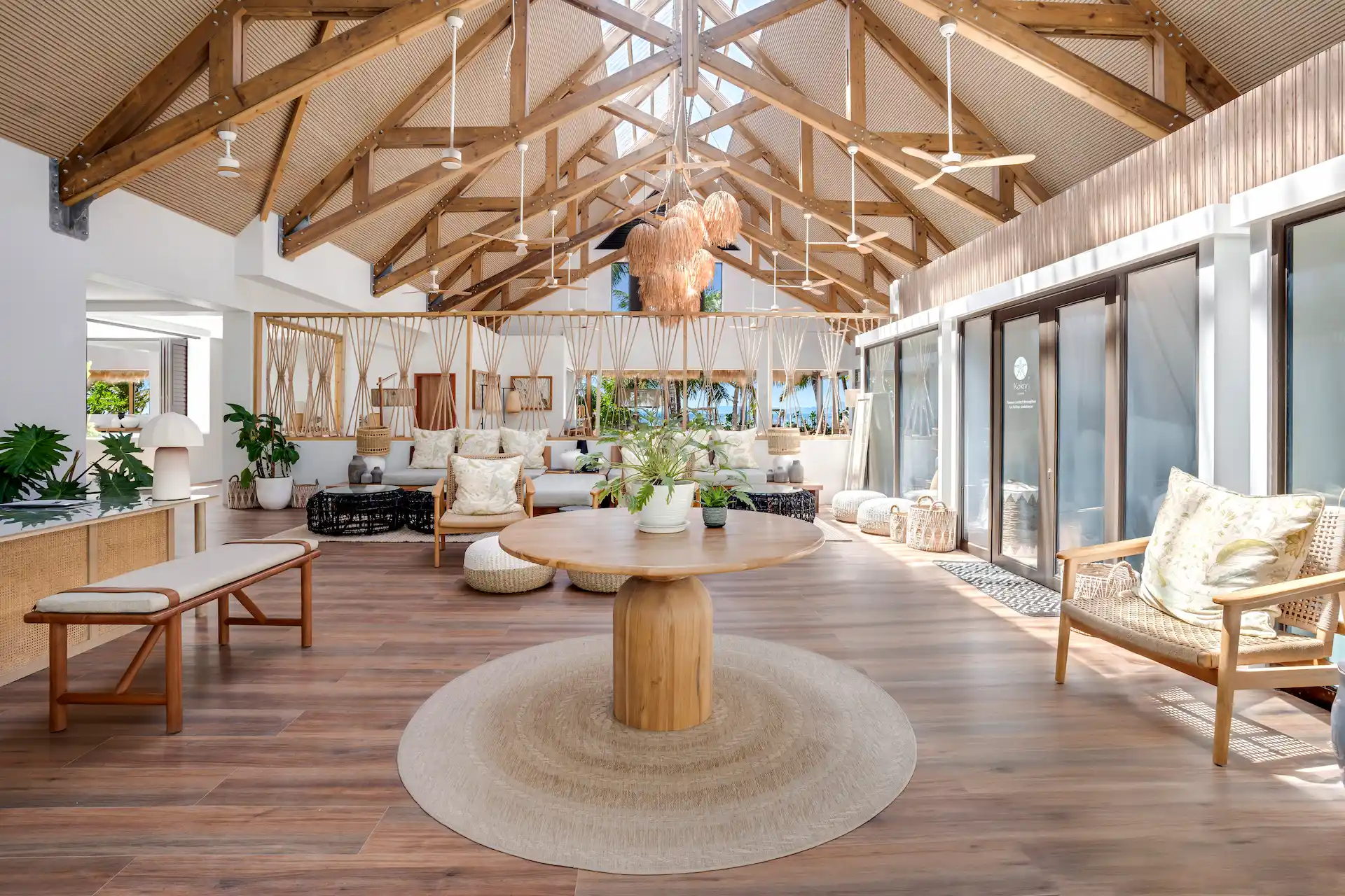 indian ocean lodge reception area with welcoming decor