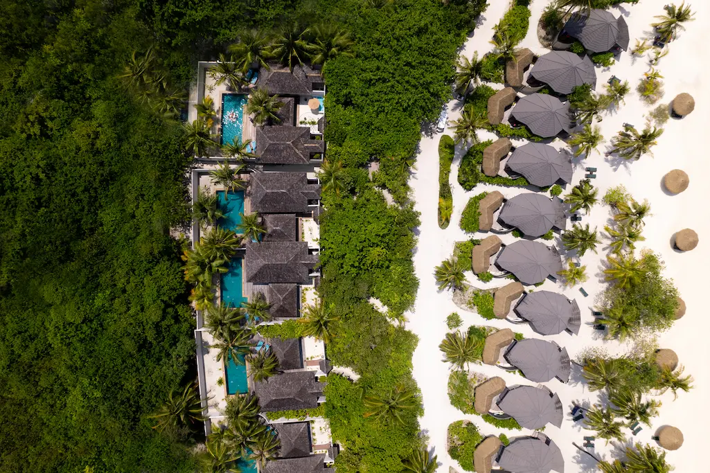 kuredu island resort & spa maldives private pool villas drone