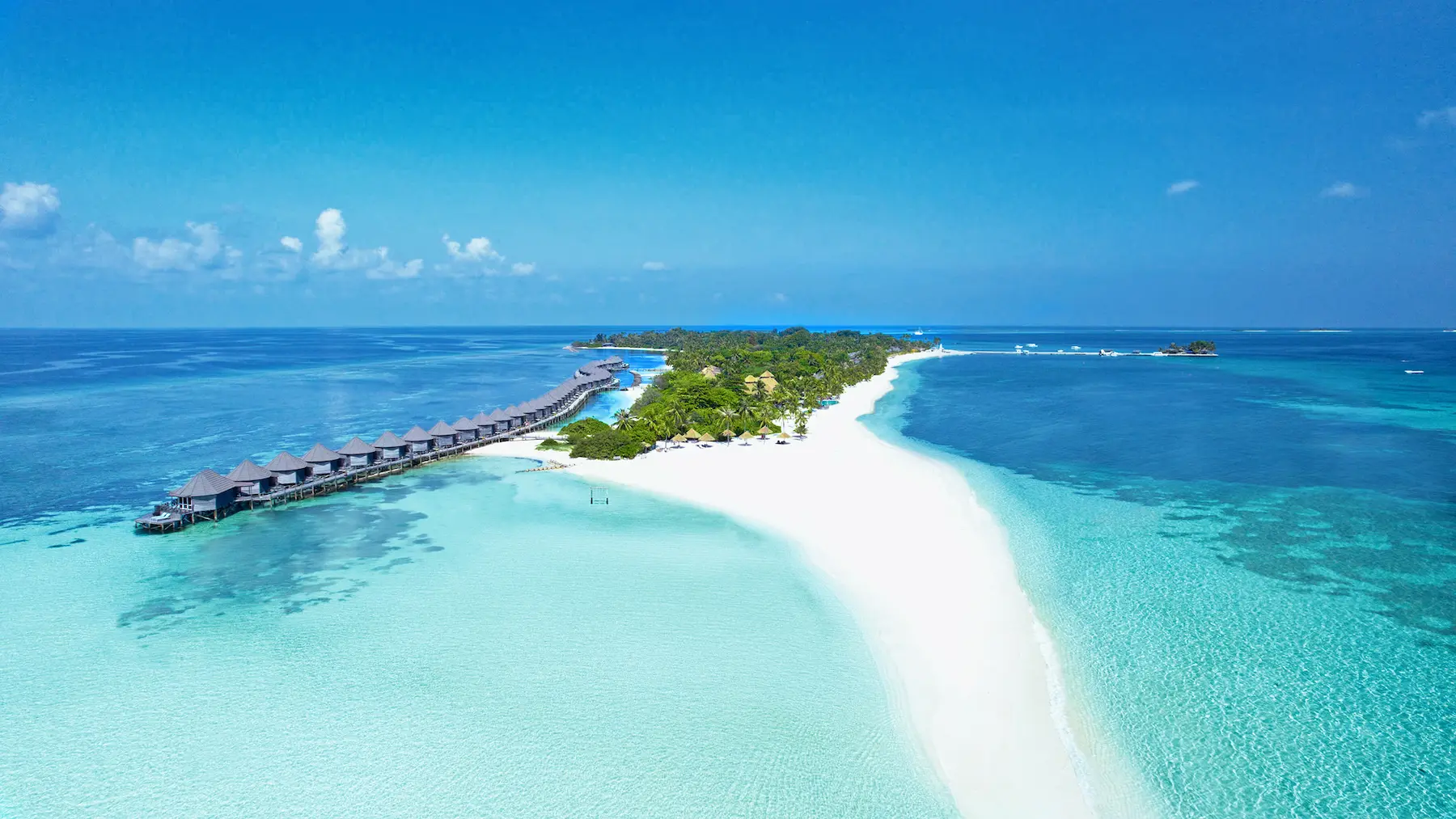kuredu island resort & spa maldives sandbank drone