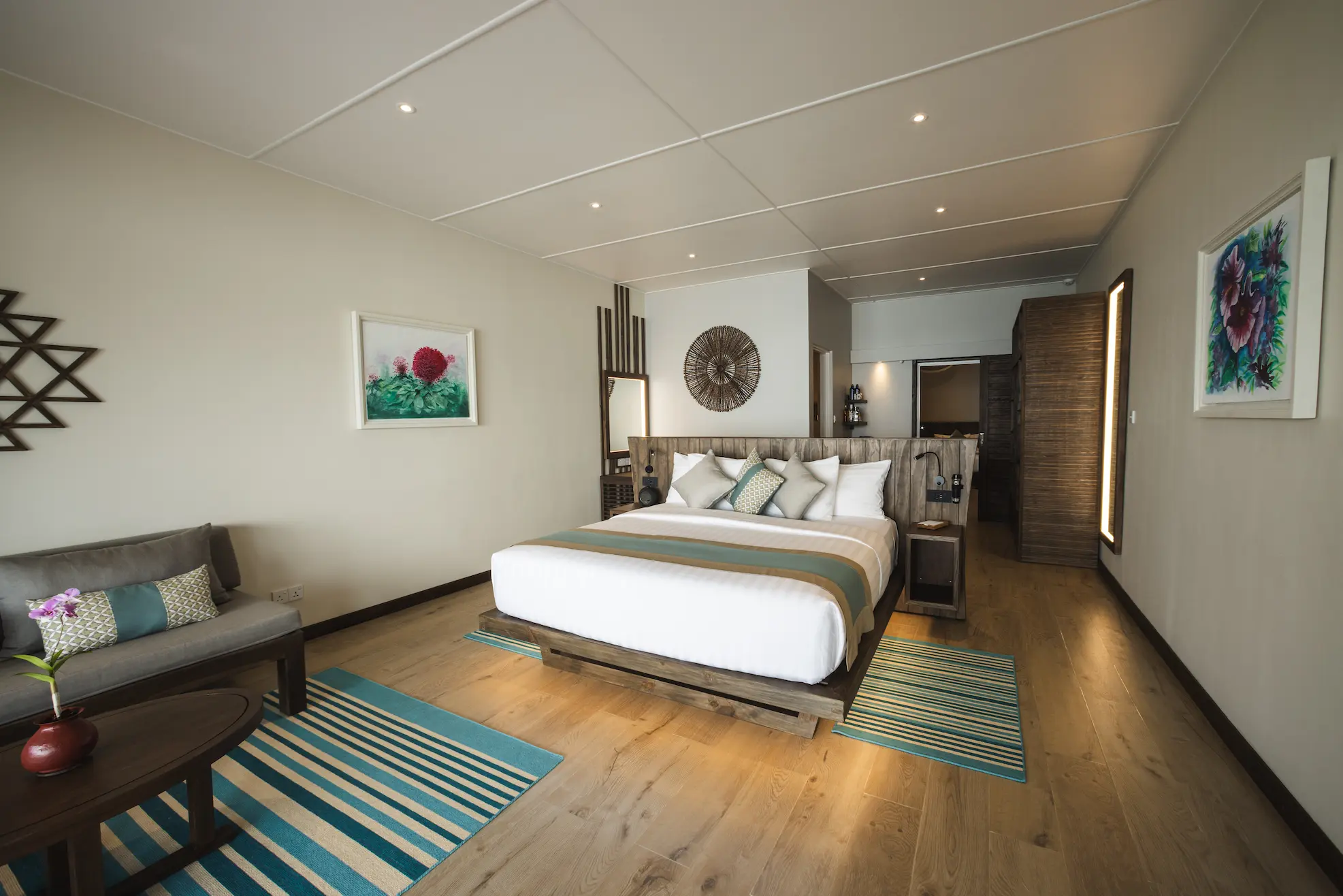 kuredu island resort & spa maldives two bedroom beach villa interior master bed