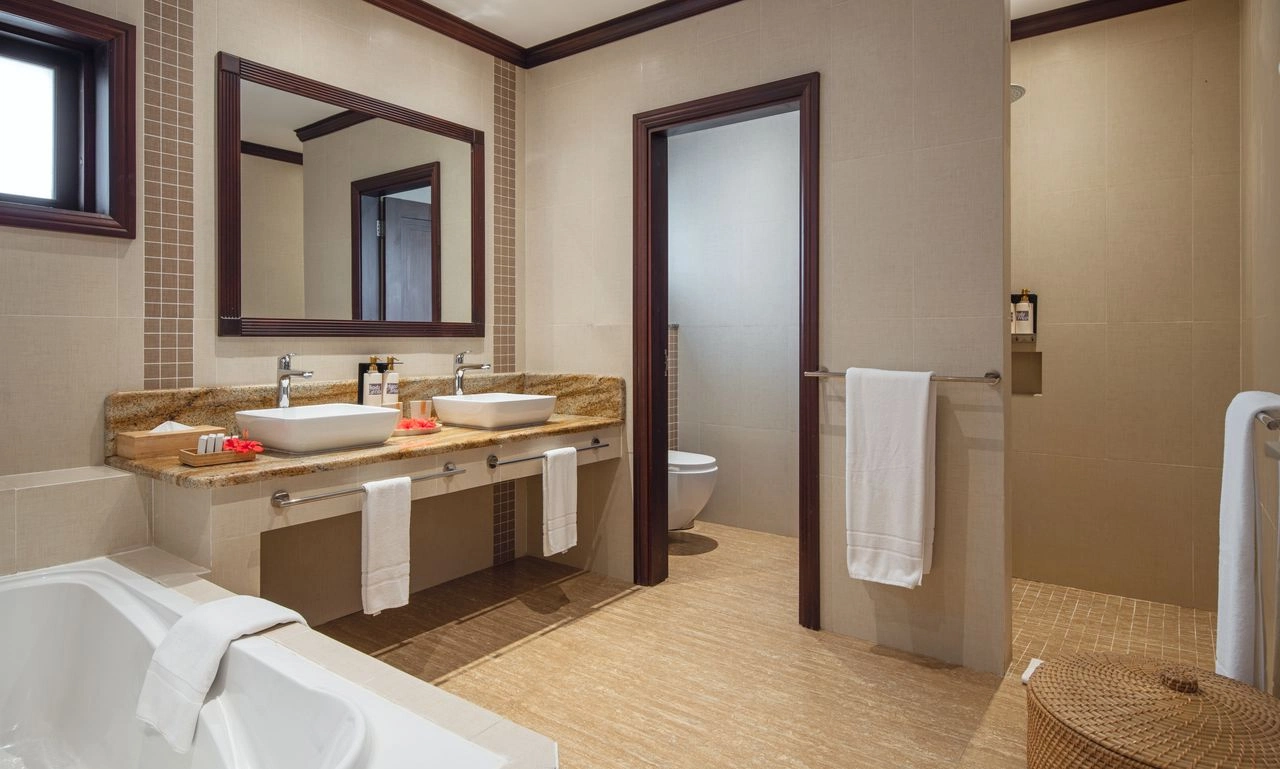 larchipel seychelles deluxe room bathroom sinks with modern design