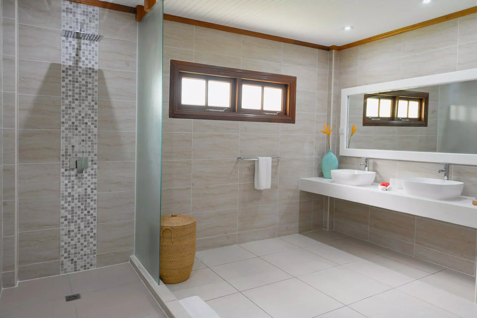 larchipel seychelles family suite bathroom with modern fixtures