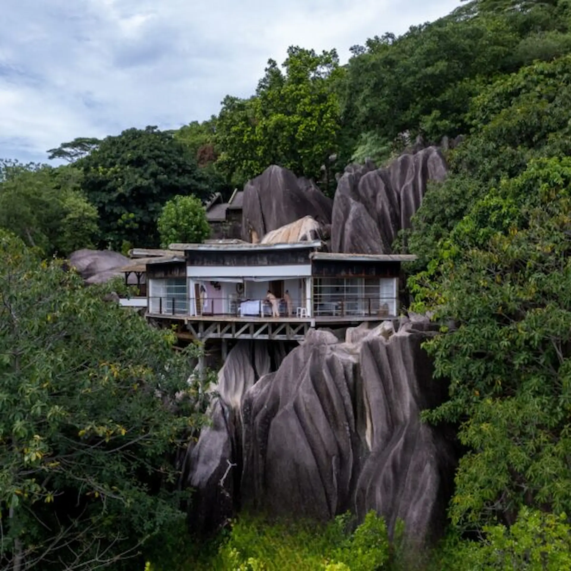 spa at Le Domaine de L’Orangeraie Resort & Spa set in a tropical garden with open air treatment spaces and tranquil surroundings