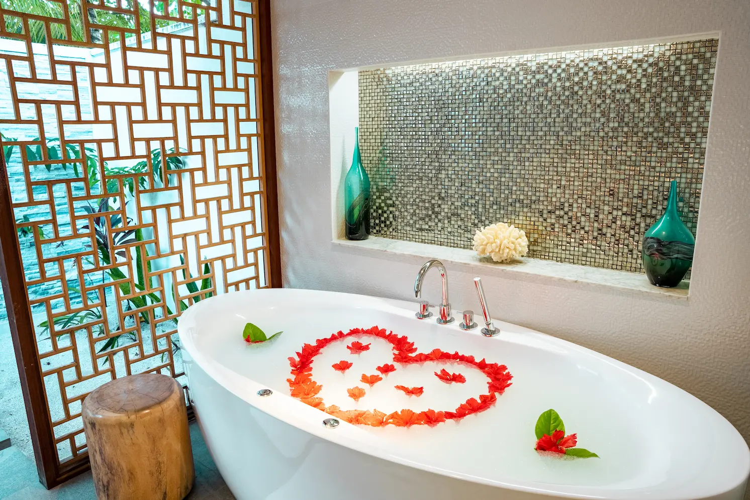 lily beach maldives beach residence bathtub decor
