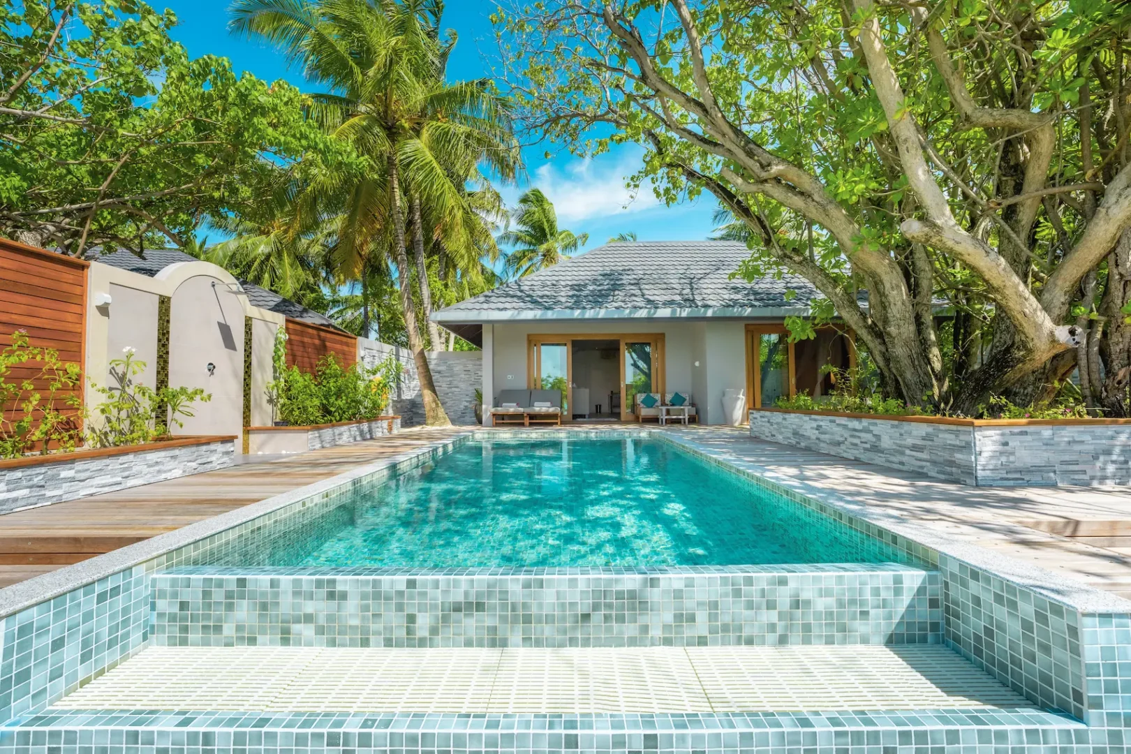 lily beach maldives beach residence pool area exterior