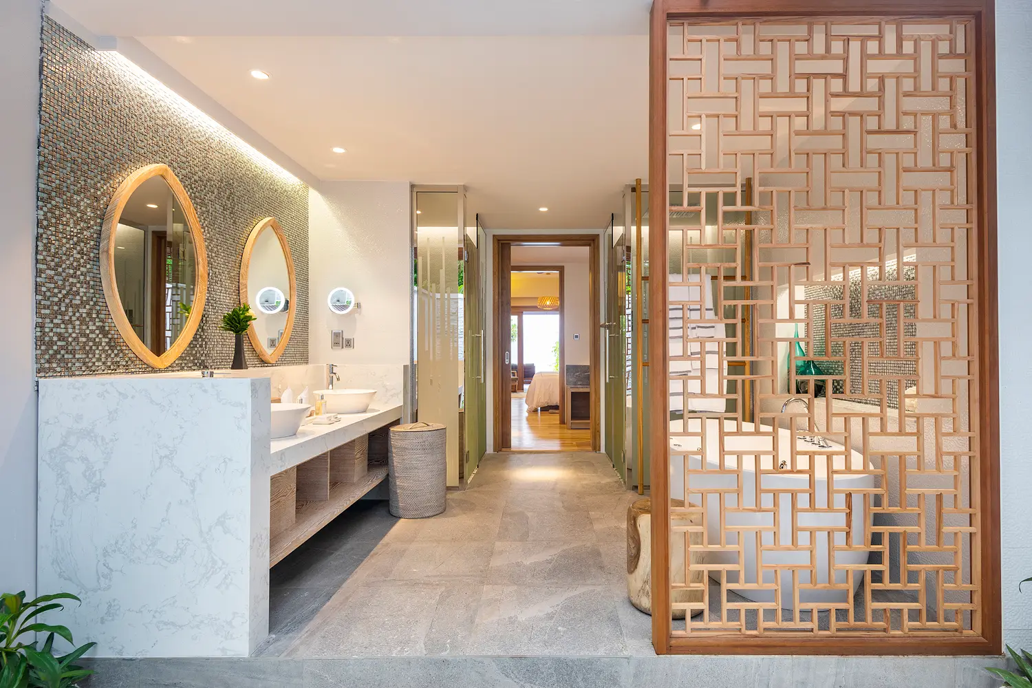 lily beach maldives beach suite bathroom view featuring elegant modern design with soft natural light and serene tropical surroundings