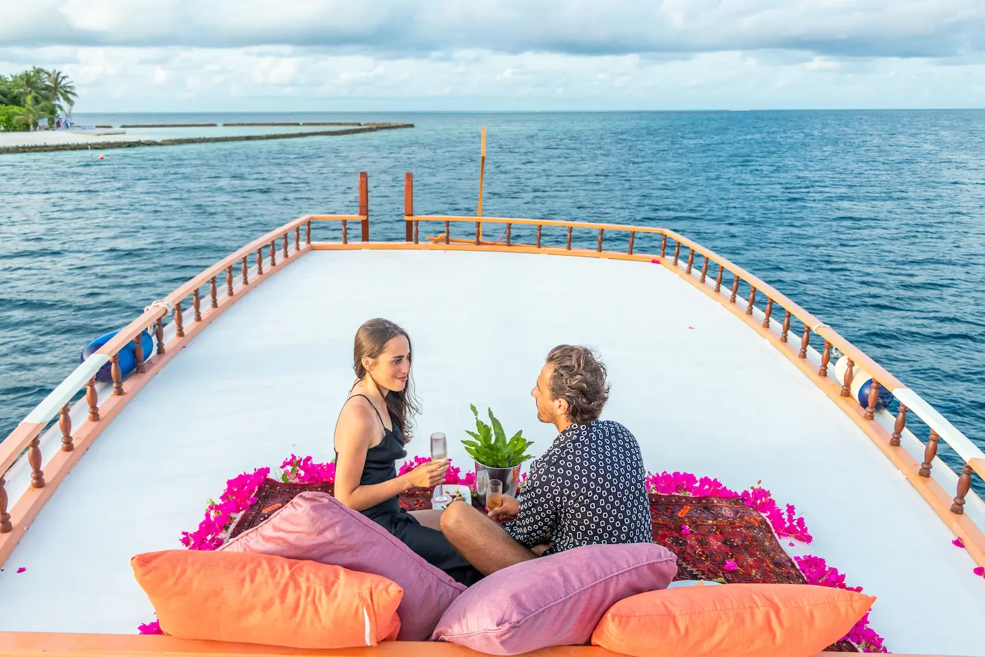 lily beach maldives breakfast cruise enjoying a serene morning on the ocean with elegant dining and calm tropical views