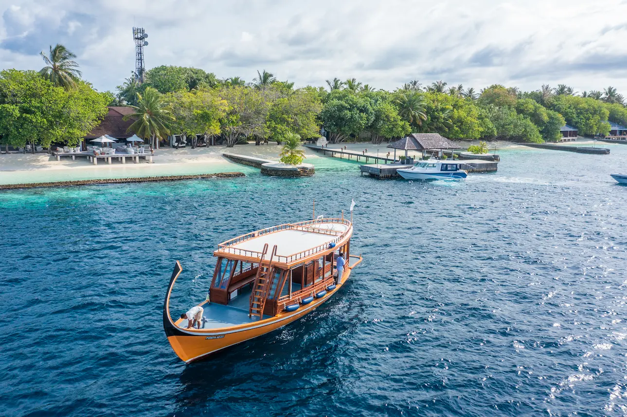 lily beach maldives fleet of resort vessels prepared for guest excursions