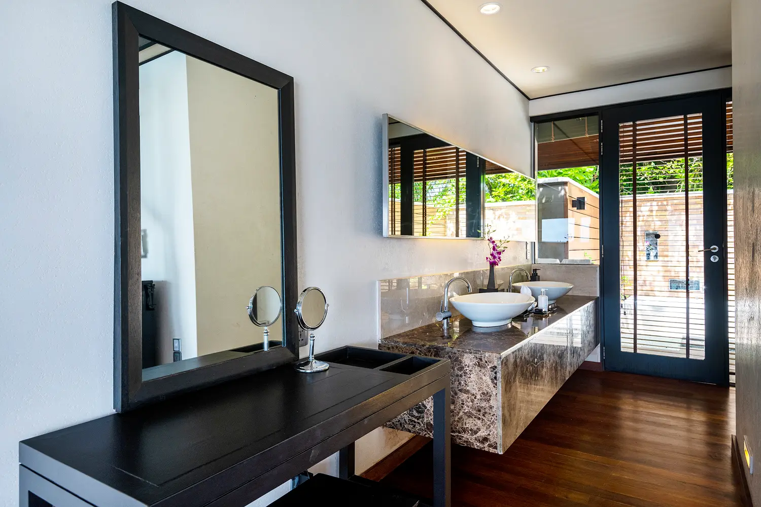 lily beach maldives lagoon villa sink area with elegant modern finishes and a serene tropical ambience