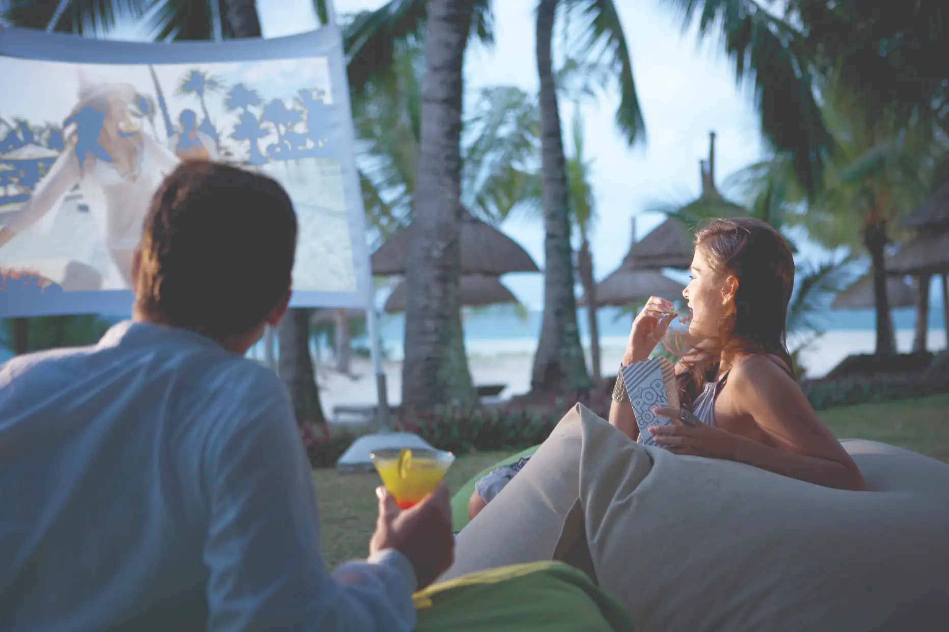 lux south ari atoll maldives cinema paradiso open air beachfront movie experience under the stars
