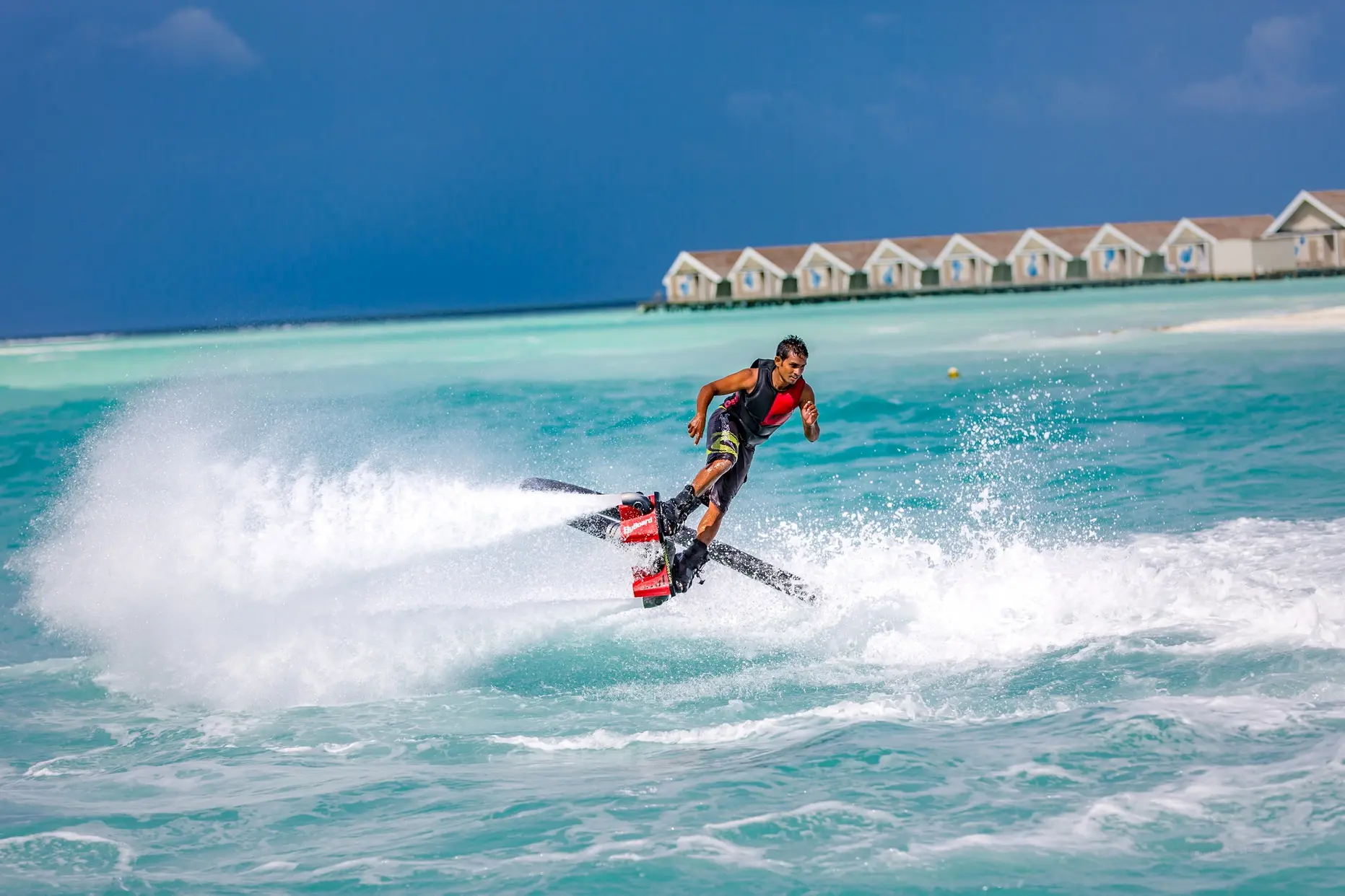 lux south ari atoll maldives flyboarding adventure rising above the lagoon on a water jet experience
