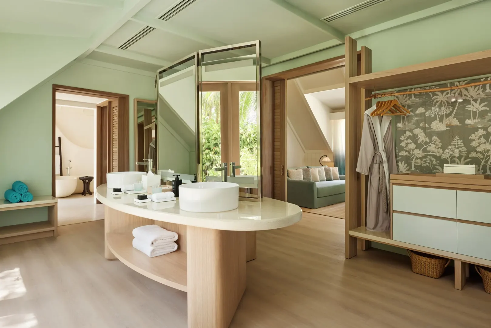 lux south ari atoll temptation beach pool villa sink with elegant island inspired bathroom design