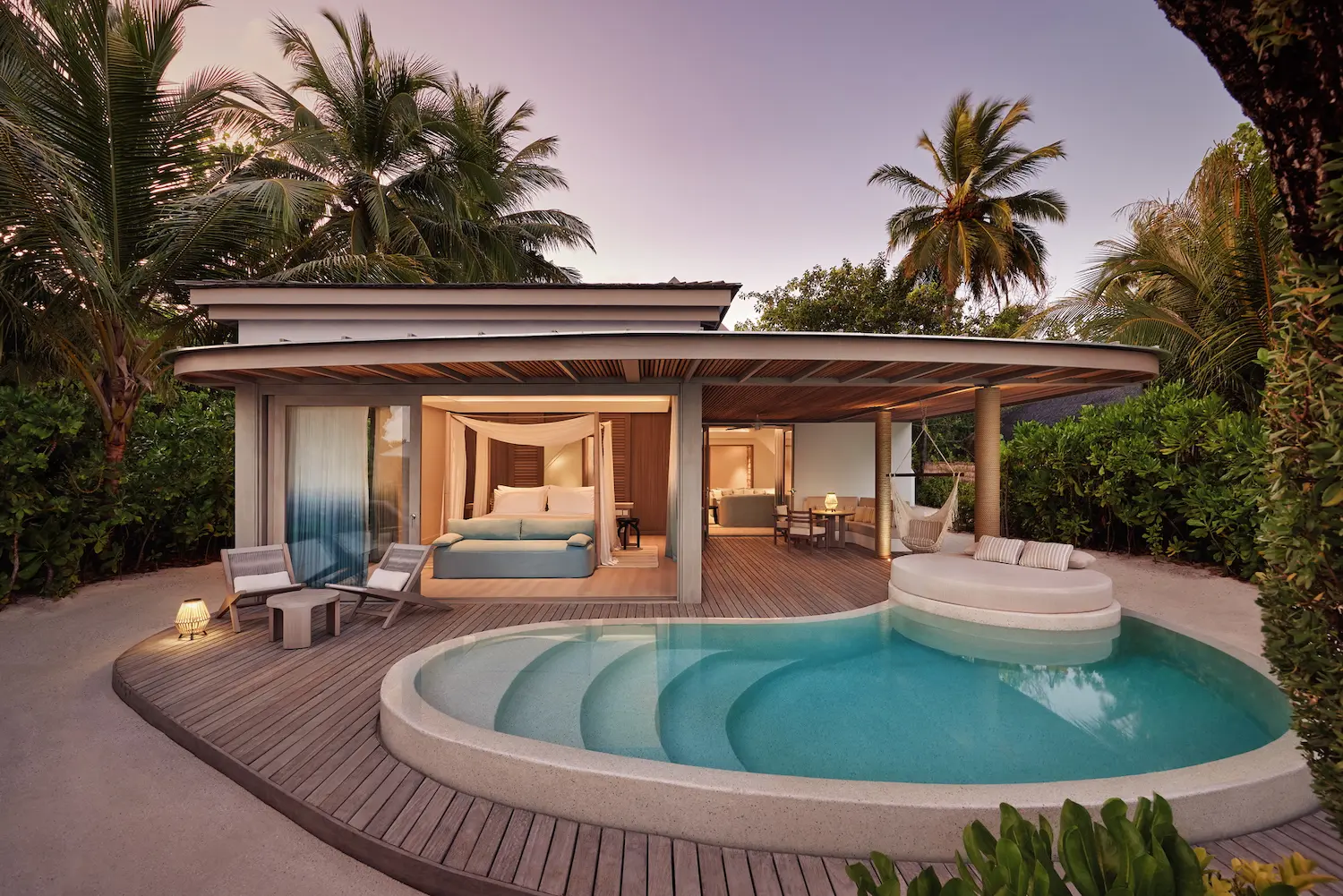 lux south ari atoll temptation beach pool villa swimming pool with serene beachfront ambience