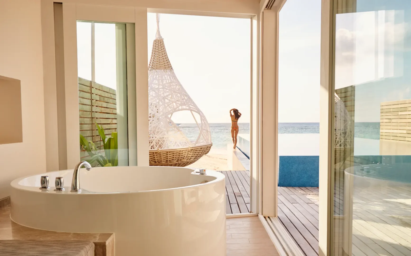 lux south ari atoll temptation pool water villas bathroom with elegant island inspired design