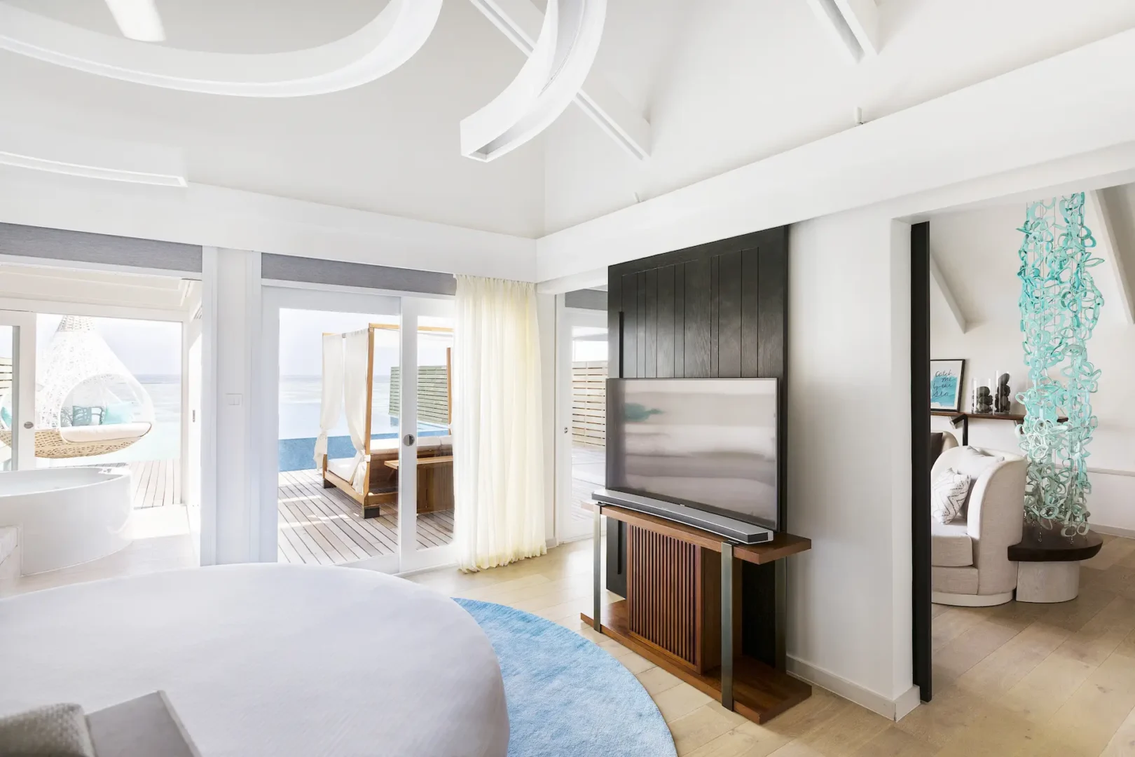 lux south ari atoll temptation pool water villas bathtub with view overlooking the tranquil lagoon