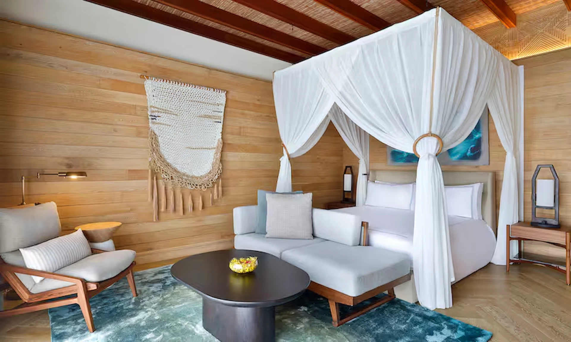 mango house seychelles one-bedroom bay house suite bedroom with plunge pool view