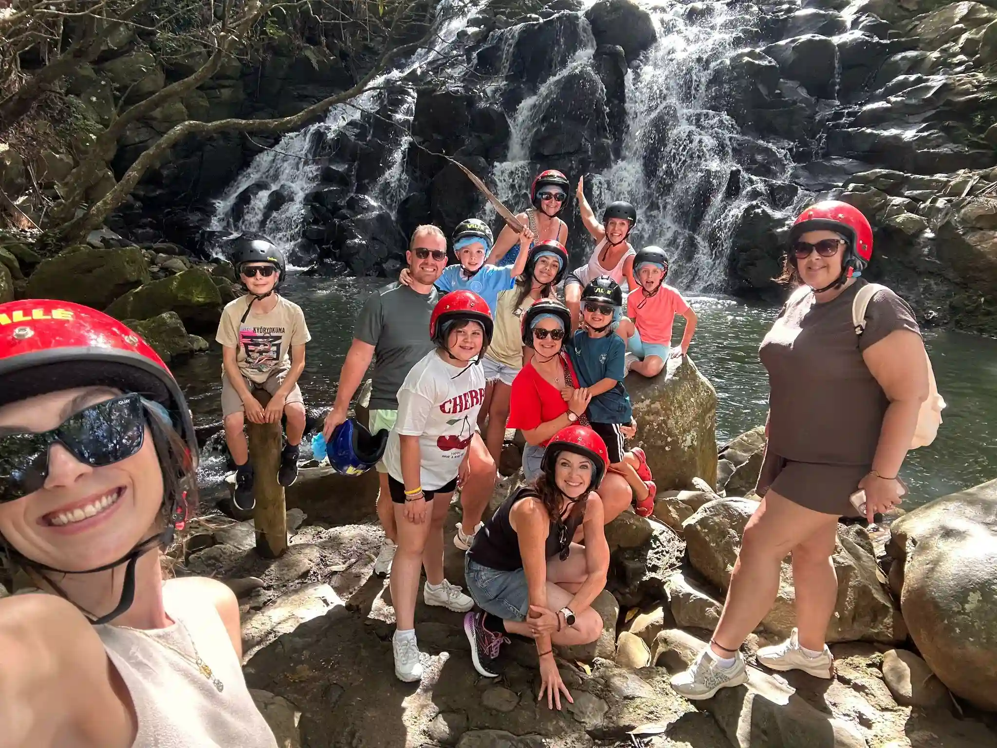 mauritius fam trip vallée with travelers exploring lush tropical valleys, waterfalls, and scenic hiking trails surrounded by vibrant greenery