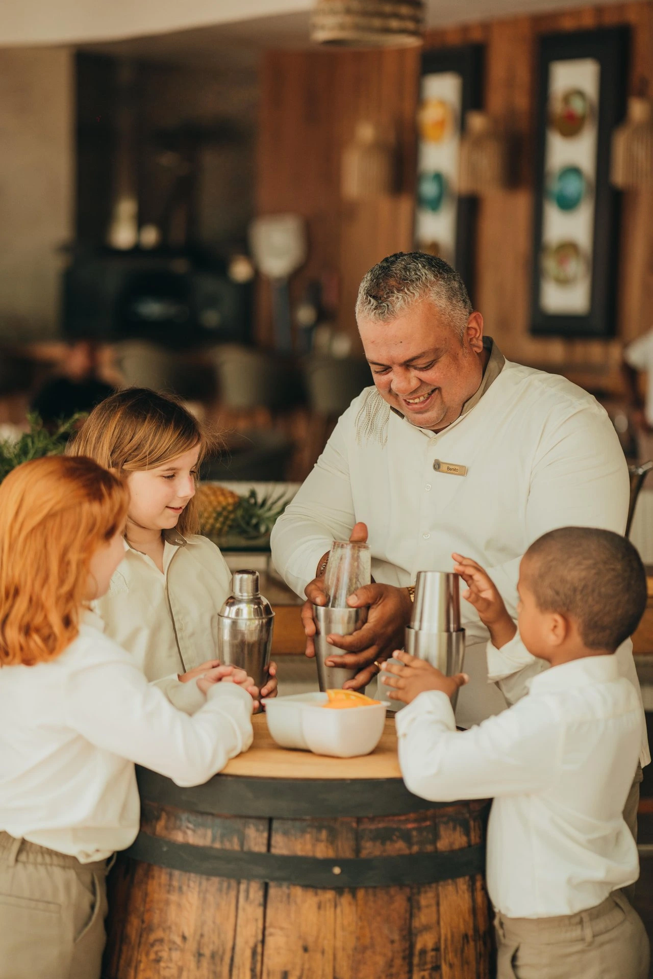 mauritius tro aux biches kids drinks by the beach