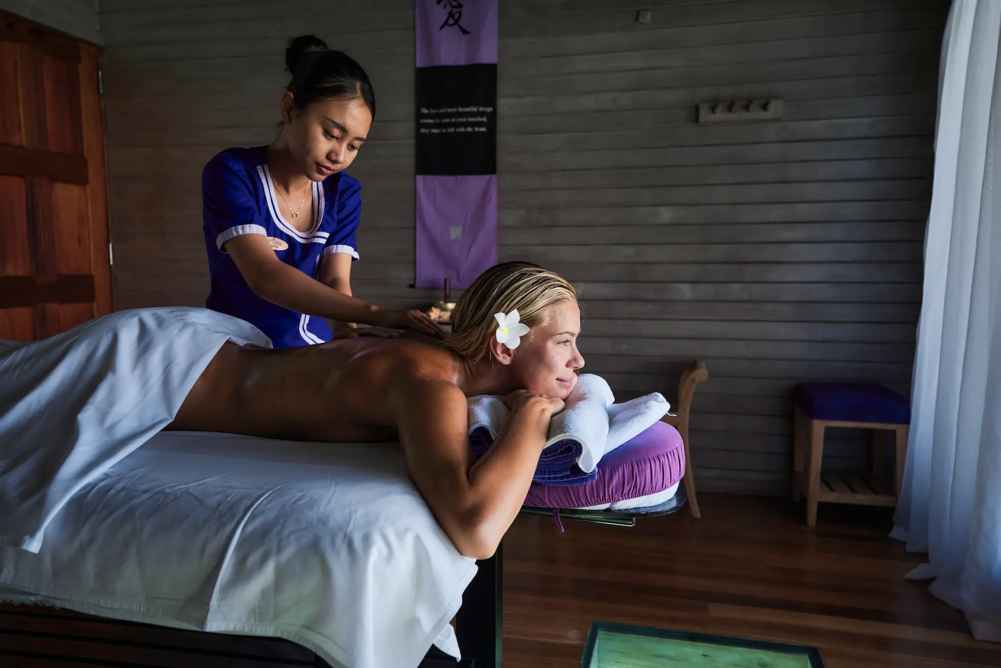 meeru maldives duniye spa with soft natural lighting calming neutral tones and a serene wellness atmosphere designed for a refined luxury relaxation experience