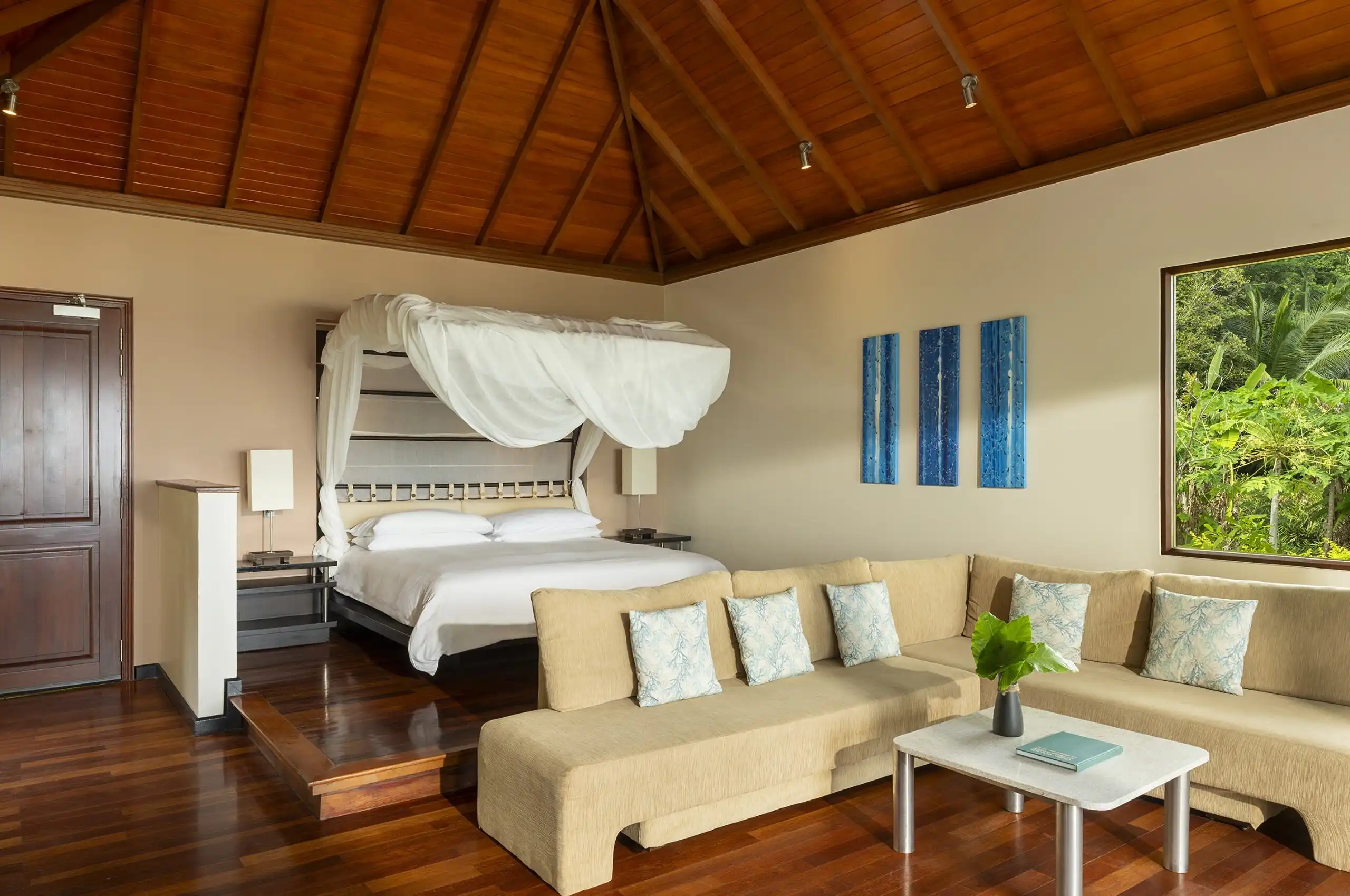 niva labriz seychelles beach sanctuary pool villa bedroom with king bed and ocean view