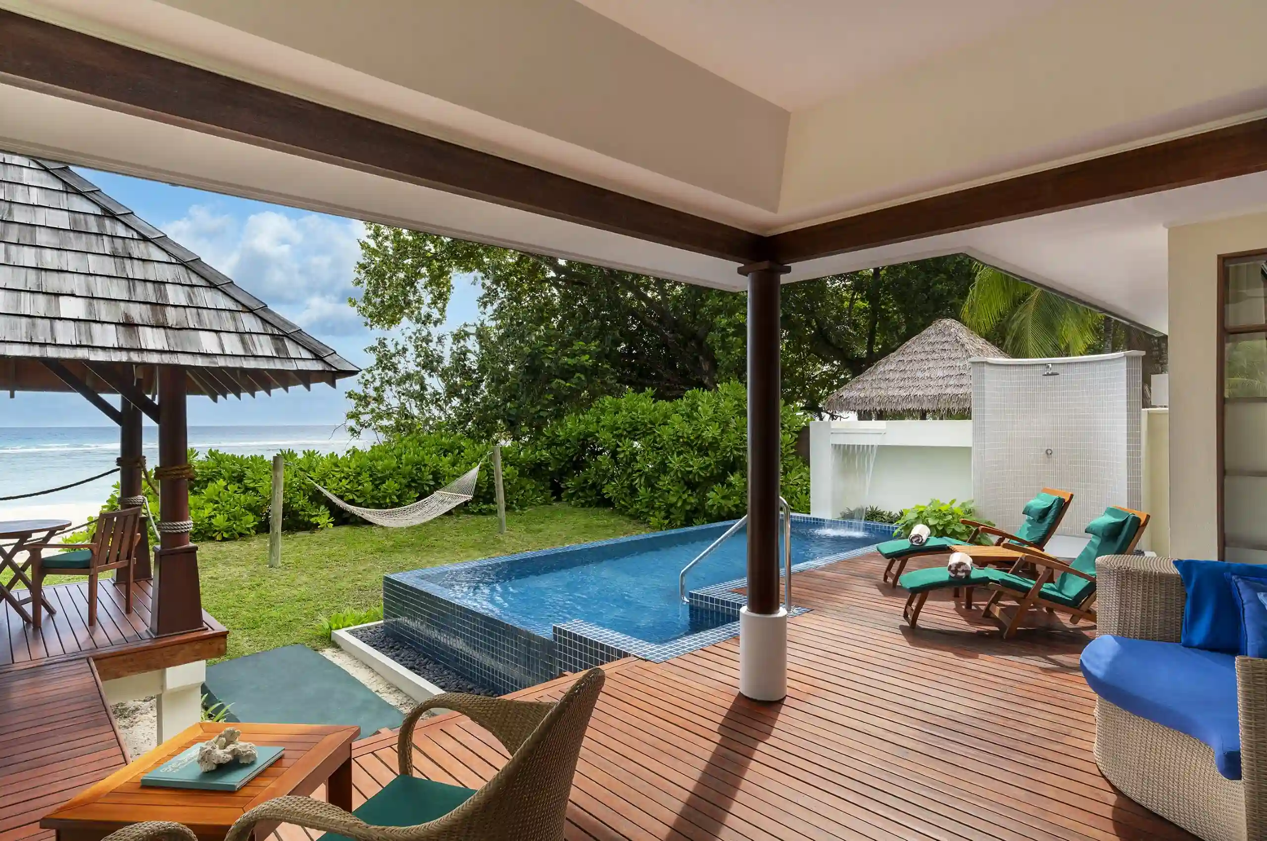 niva labriz seychelles beach sanctuary pool villa pool area with sun loungers