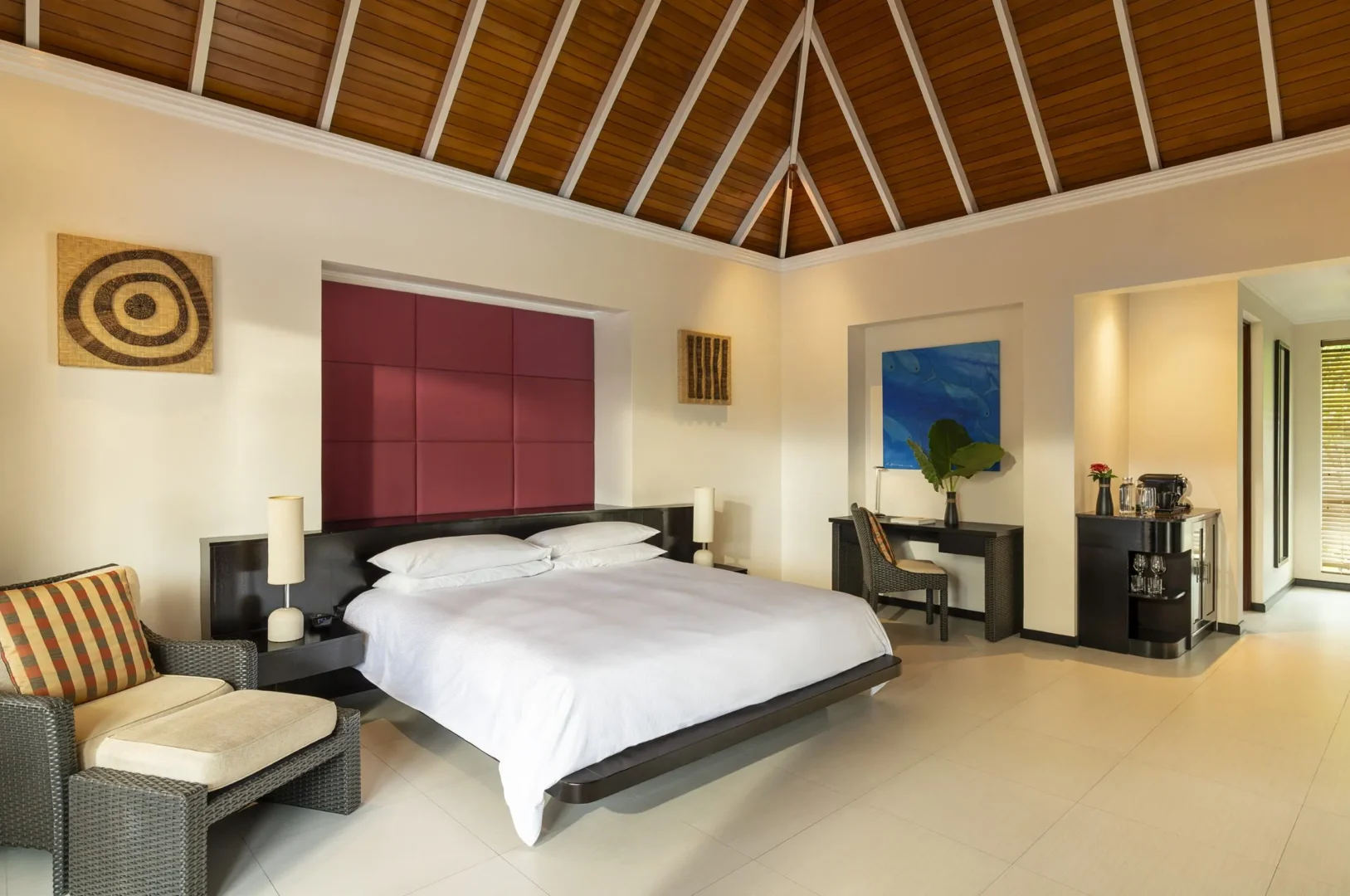 niva labriz seychelles beach villa with garden plunge pools bedroom with king bed and tropical view
