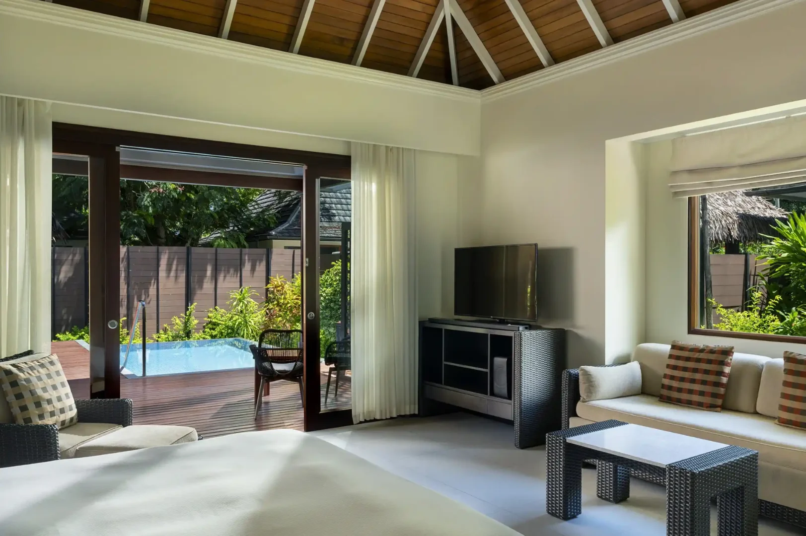 niva labriz seychelles garden oasis pool villa room with king bed and private terrace