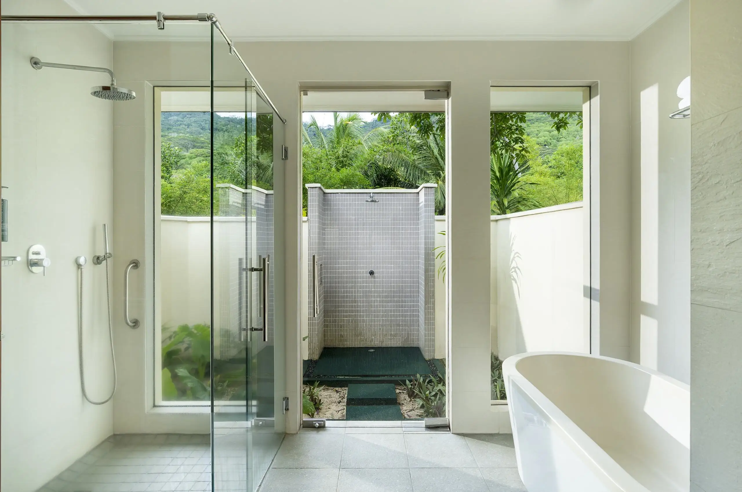 niva labriz seychelles garden oasis pool villa bathroom with outdoor shower