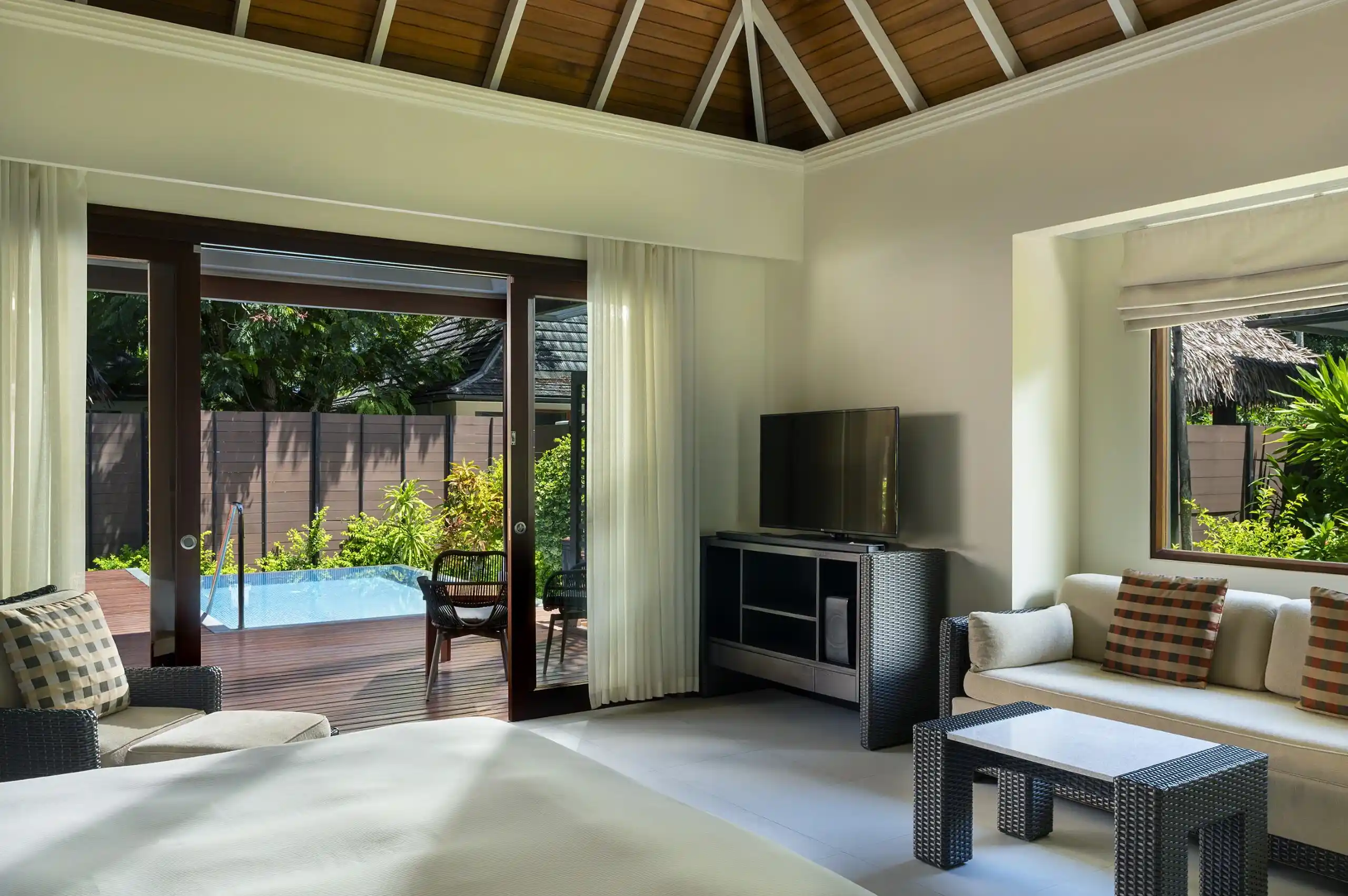 niva labriz seychelles garden oasis pool villa room with king bed and private terrace