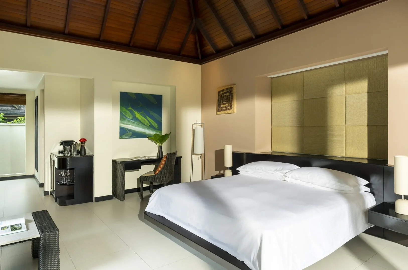 niva labriz seychelles garden villa bedroom with king bed and tropical view