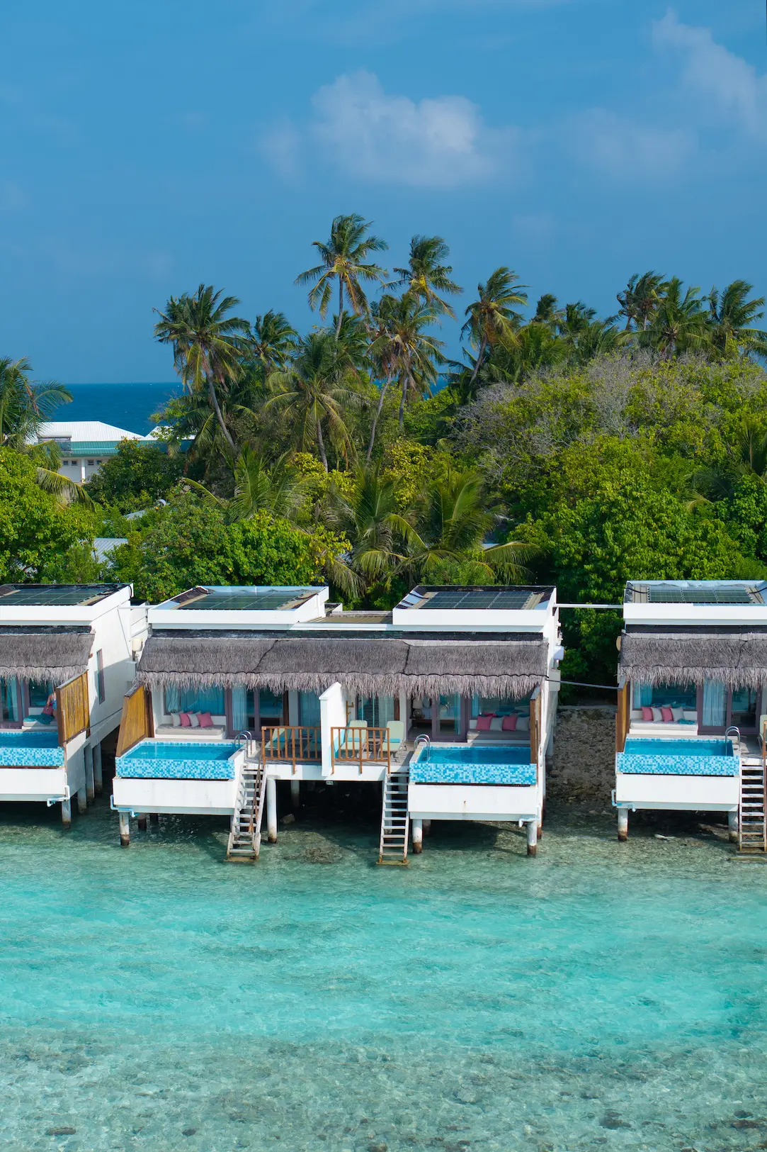 oblu nature helengeli lagoon villas aerial exterior showing serene overwater villas turquoise lagoon views and a calm island atmosphere