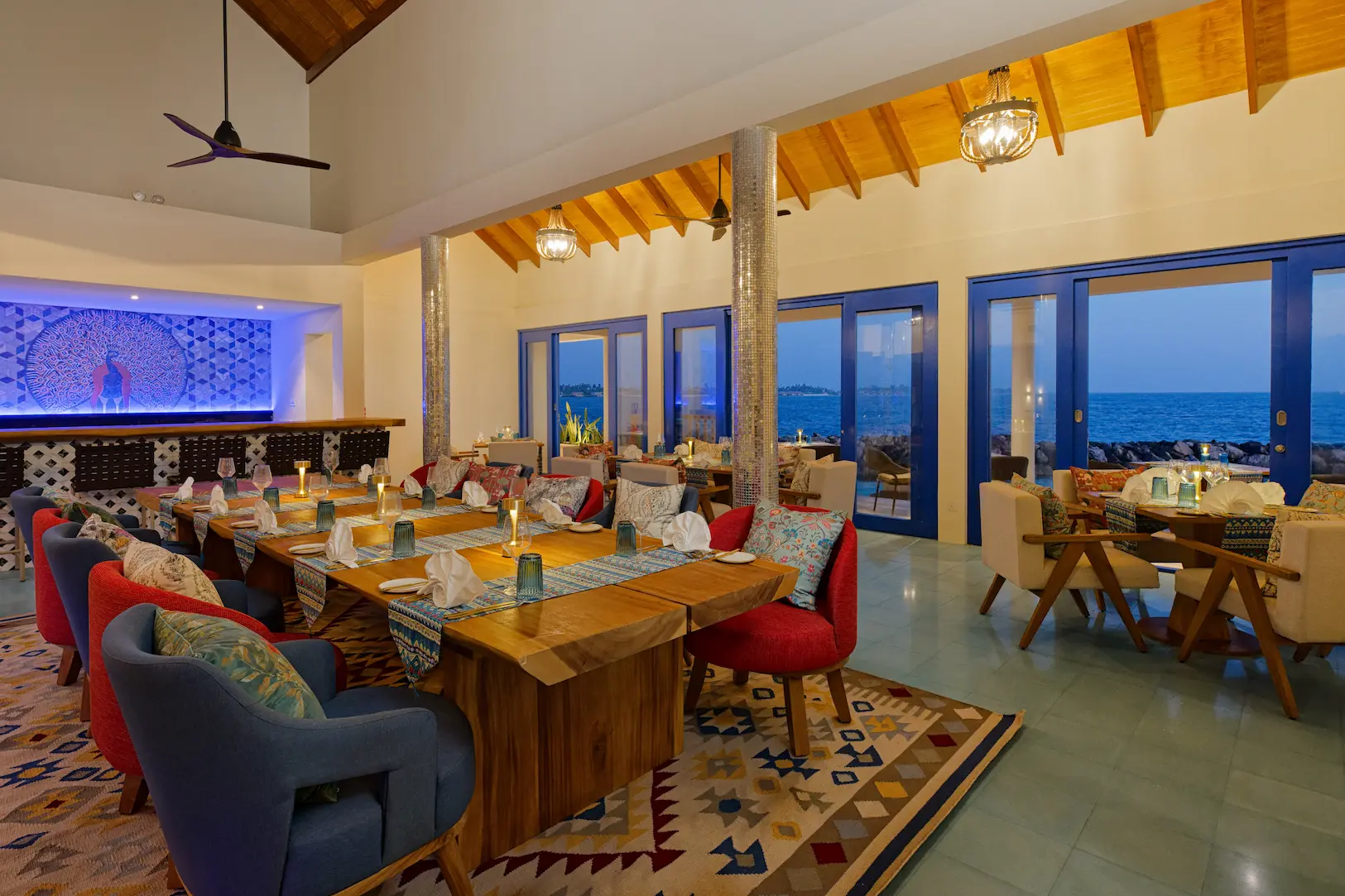 oblu nature helengeli raga route interior featuring warm island ambience stylish decor and a calm inviting dining atmosphere