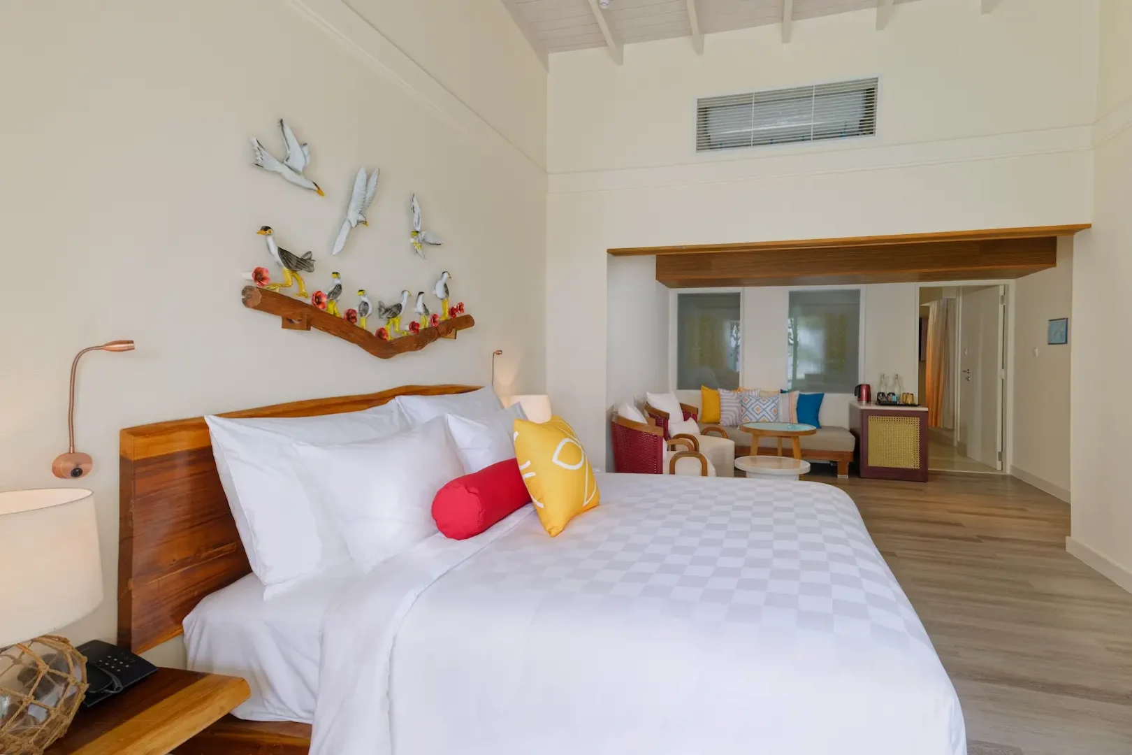 oblu nature helengeli two bedroom family villa with pool master bedroom featuring refined island decor soft natural tones and a calm spacious ambience