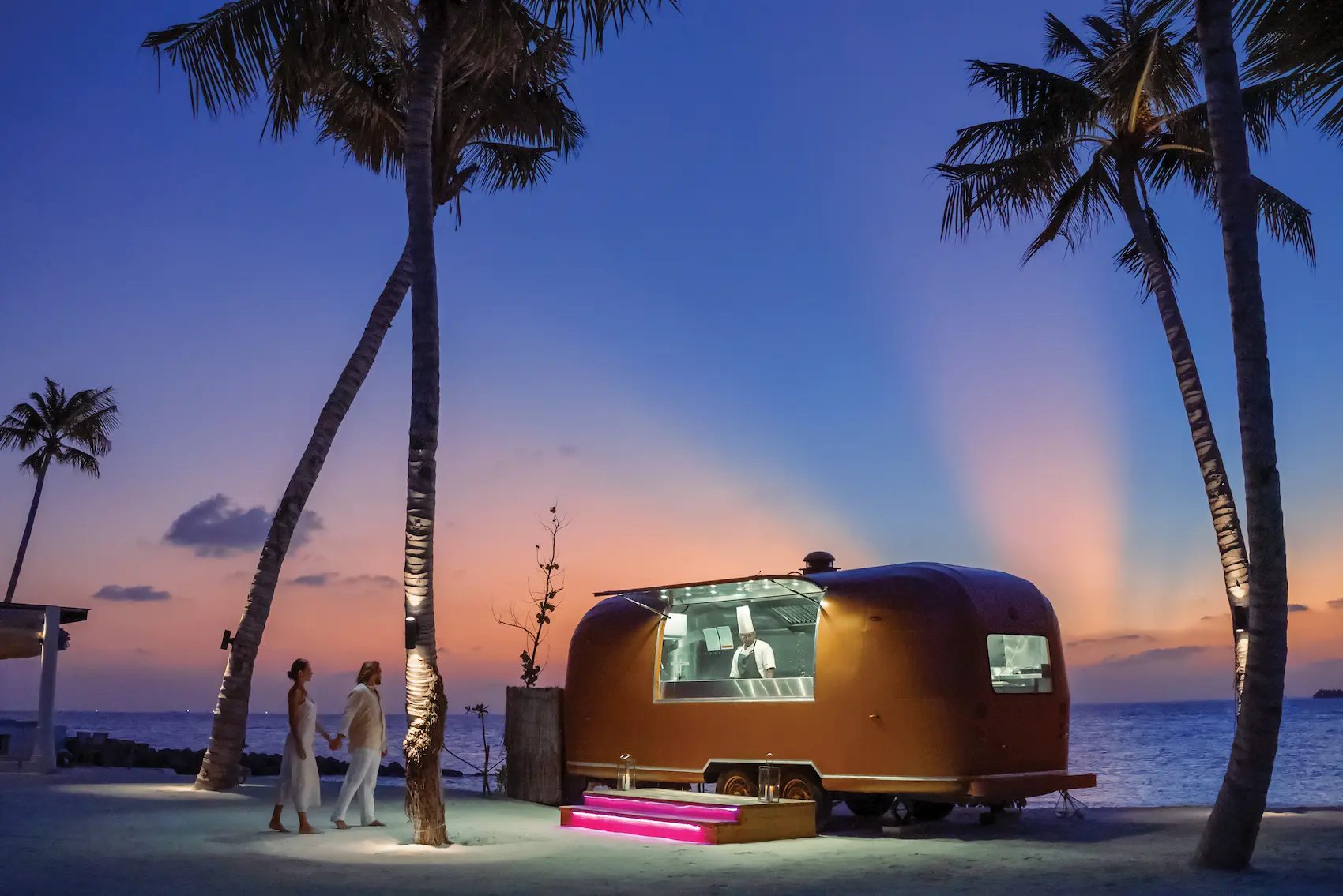 oblu select lobigili maldives gaadiya seventeen lifestyle vibrant island food truck setting with colourful tropical accents and relaxed gourmet ambience
