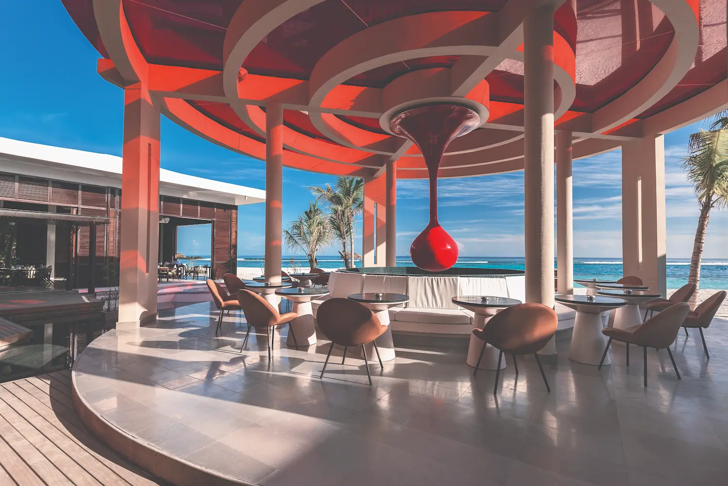 oblu select sangeli the courtyard central seating area outlets and dining sangeli maldives