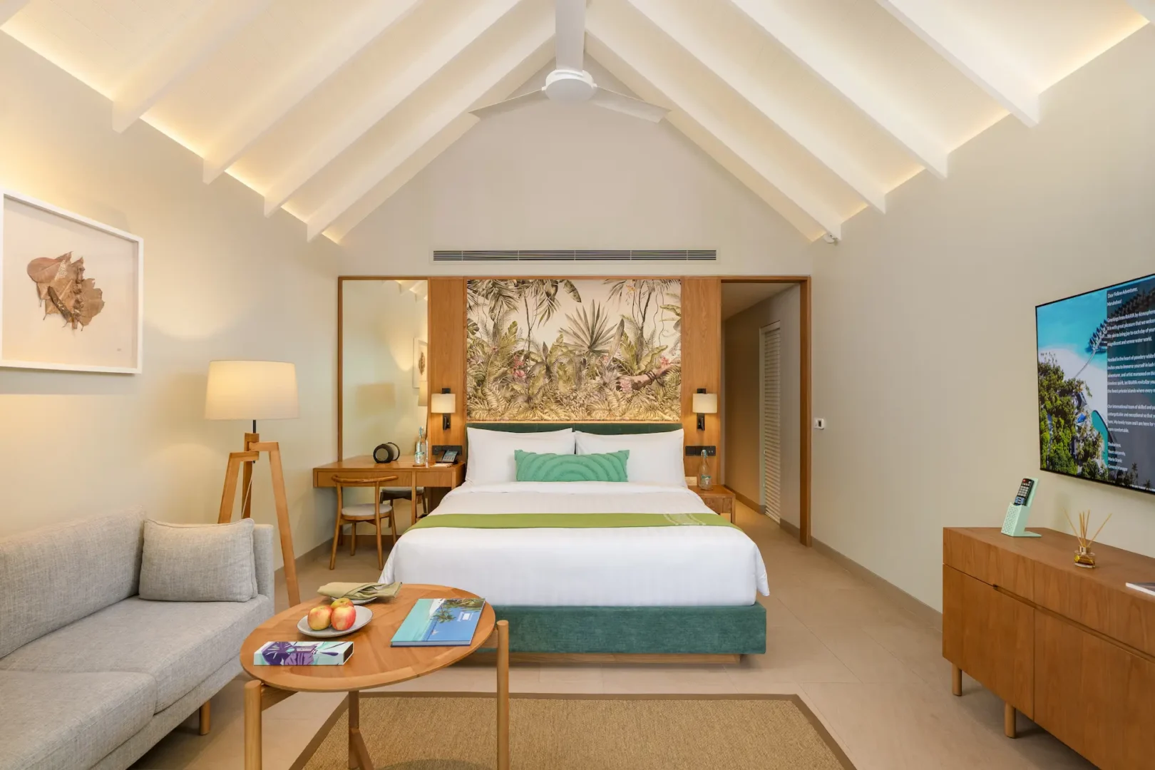 raaya by atmosphere raa atoll maldives family beach villa master bedroom with a serene tropical ambiance