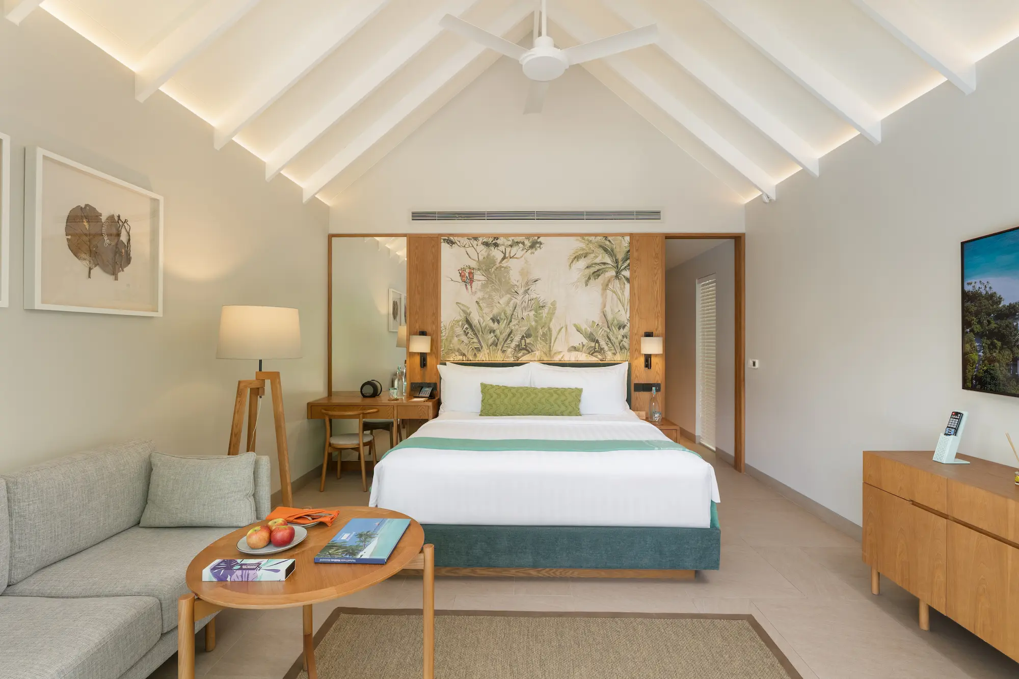 raaya by atmosphere raa atoll maldives family beach villa with pool master bedroom featuring a serene tropical ambiance