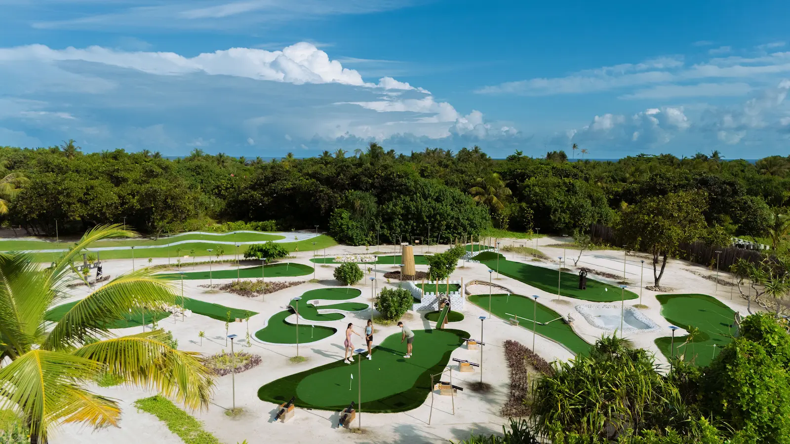raaya by atmosphere raa atoll maldives lifestyle sports zone full aerial showcasing a sweeping tropical landscape