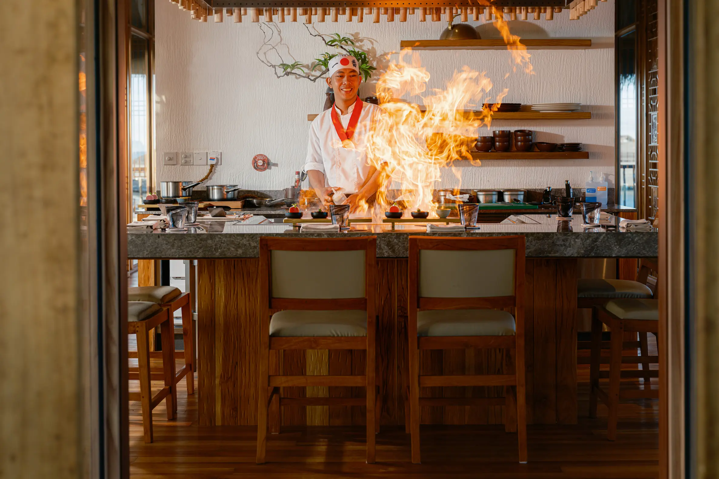 six senses laamu maldives kaji overwater japanese restaurant dining experience