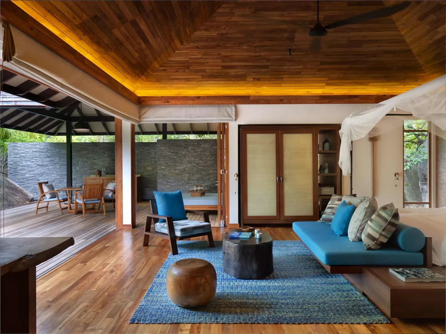 six senses seychelles hideaway pool villa outdoor lounge area