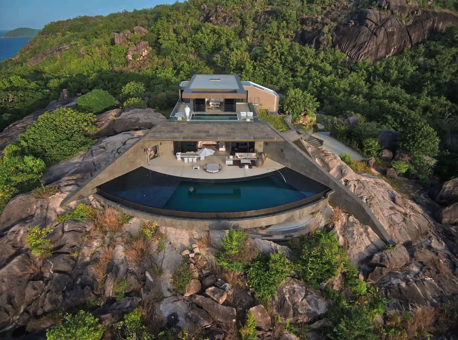 six senses seychelles ocean sounds four bedroom residence birds eye view