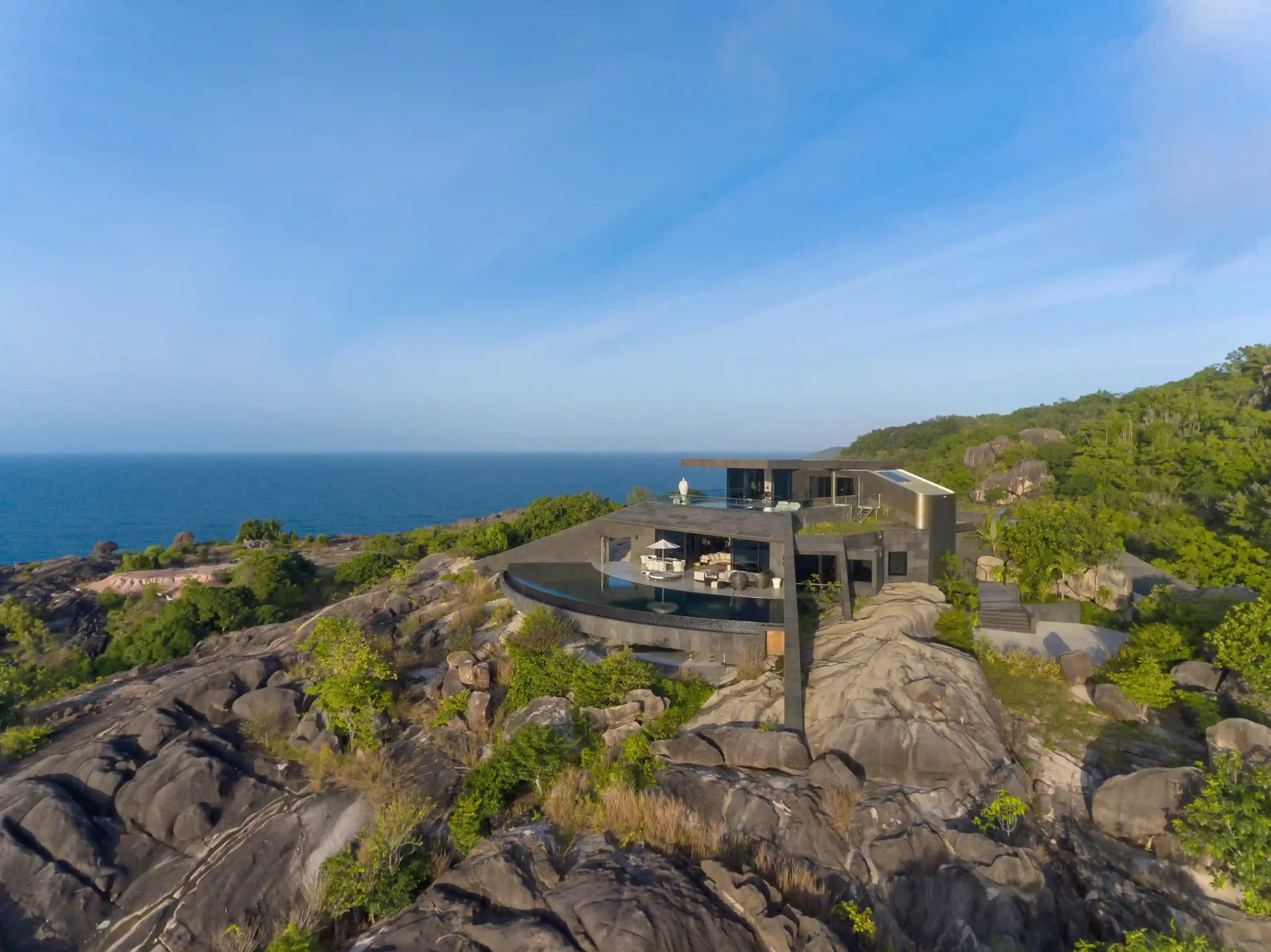 six senses seychelles ocean sounds four bedroom residence hilltop exterior view