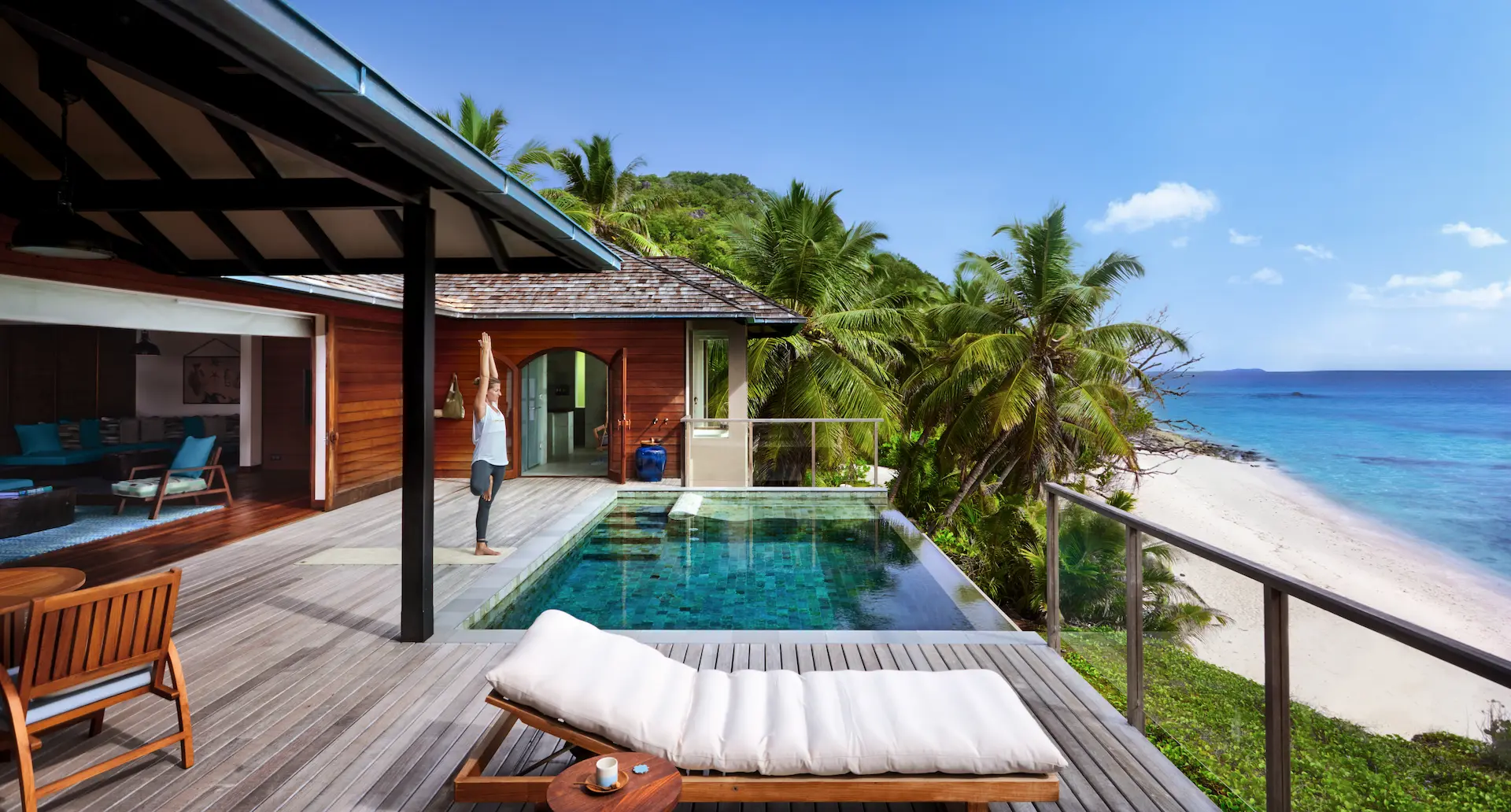 six senses seychelles pasyon pool villa private yoga area