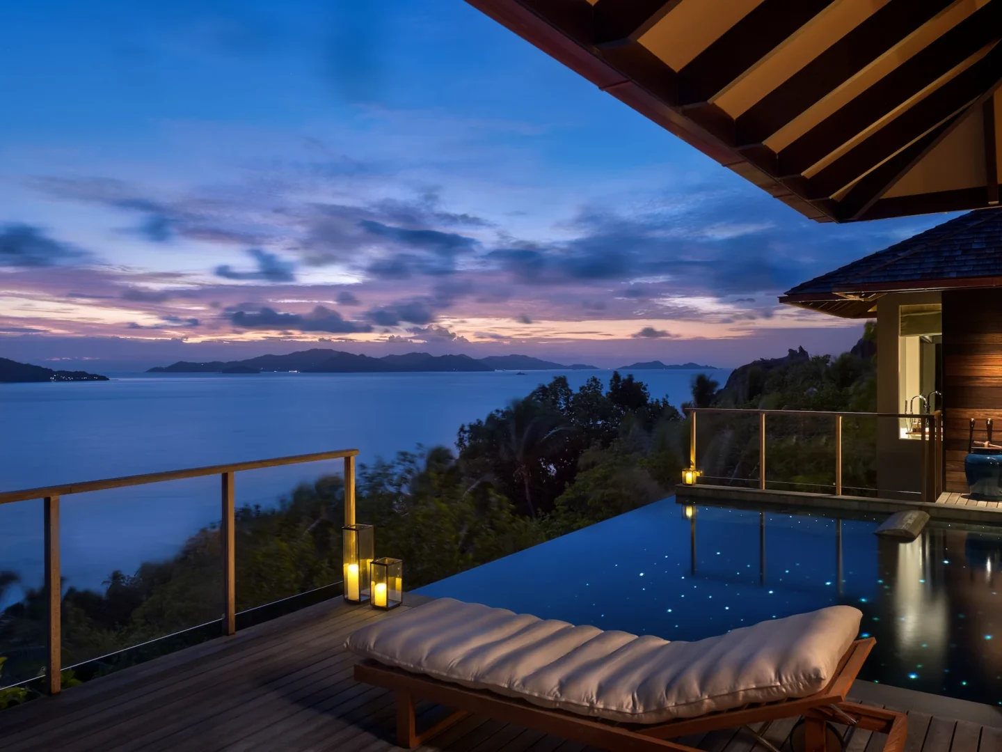 six senses seychelles signature pool villa sunset view