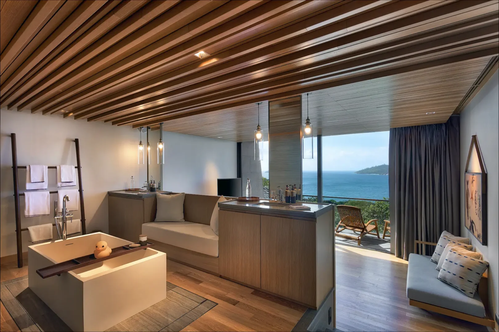six senses seychelles the sanctuary four bedroom residence dining area interior