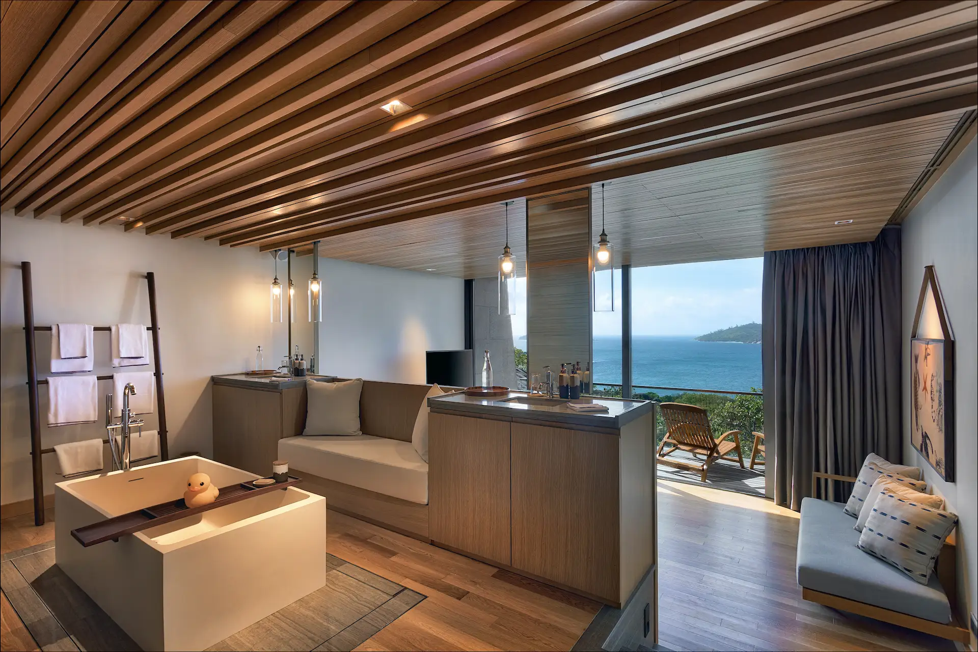 six senses seychelles the sanctuary four bedroom residence dining area interior