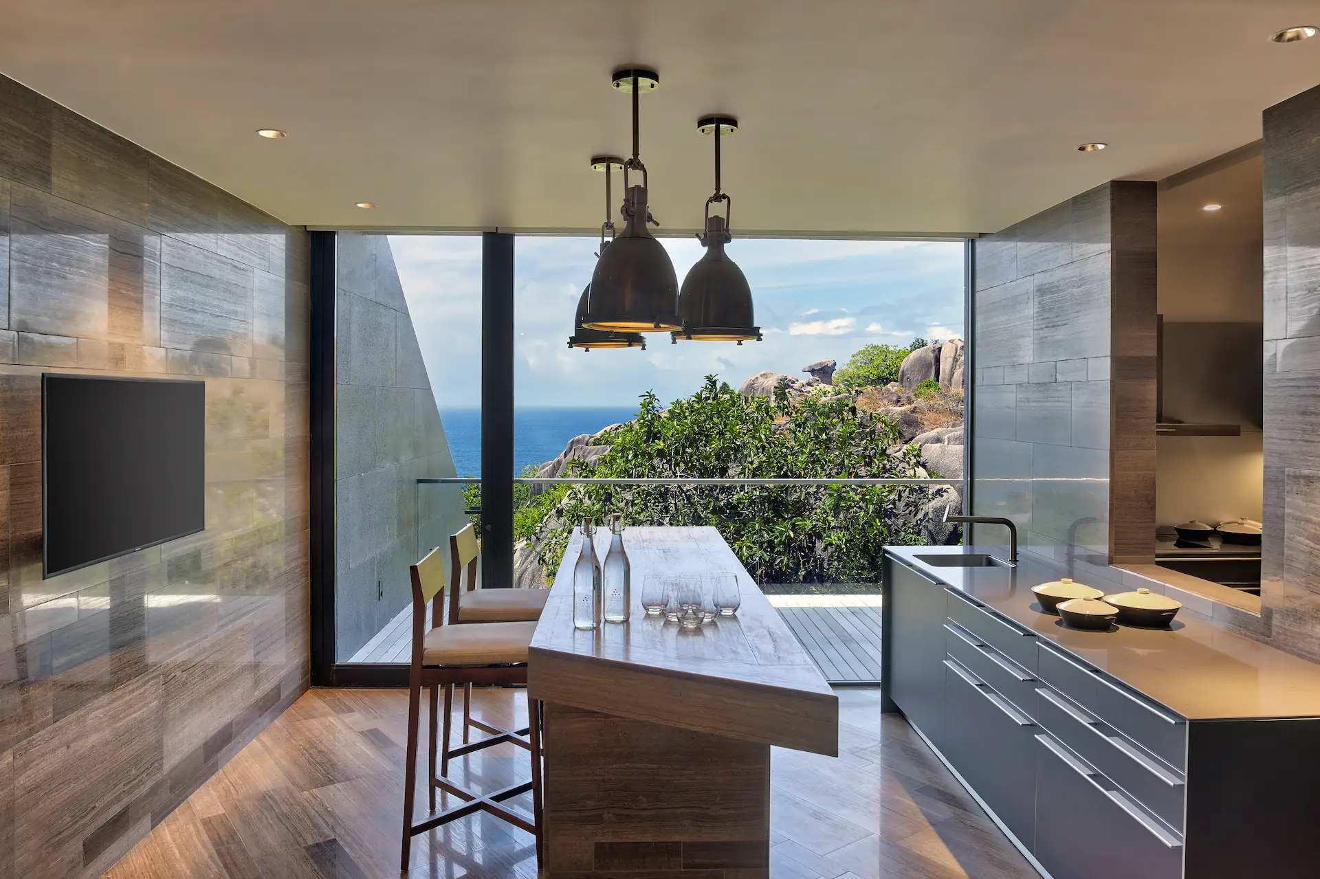 six senses seychelles the sanctuary four bedroom residence kitchen interior