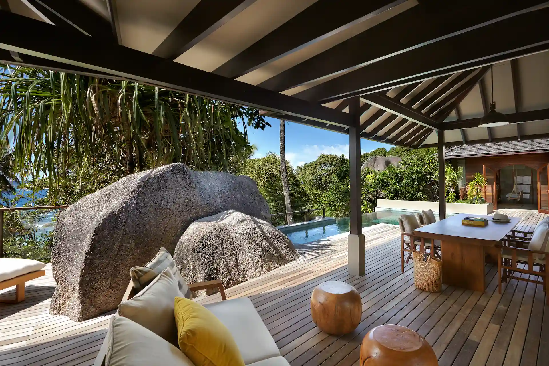 six senses seychelles two bedroom pool villa deck with pool view