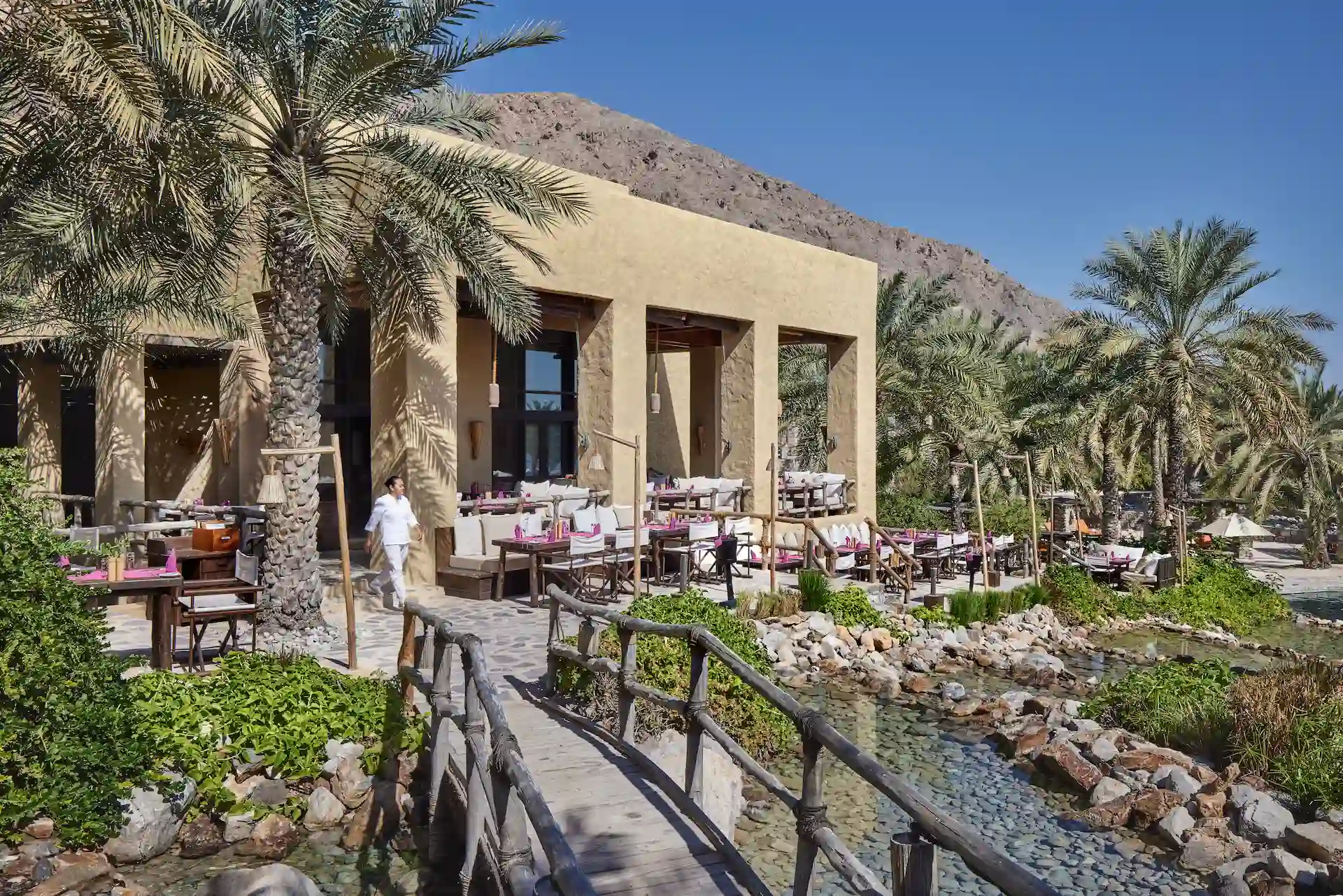 outside view of summer house at six senses zighy bay oman resort