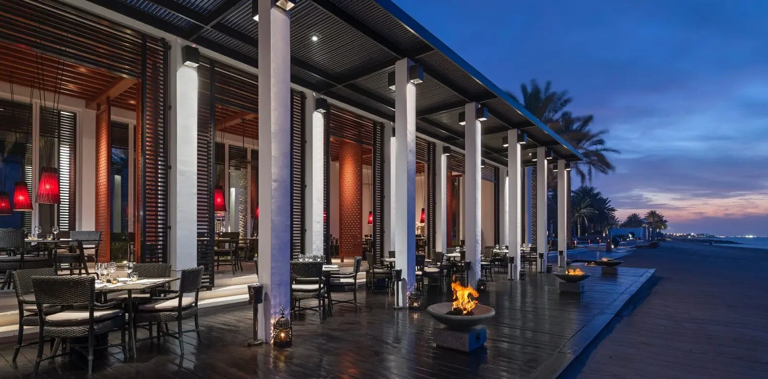 the beach restaurant at the chedi muscat oman